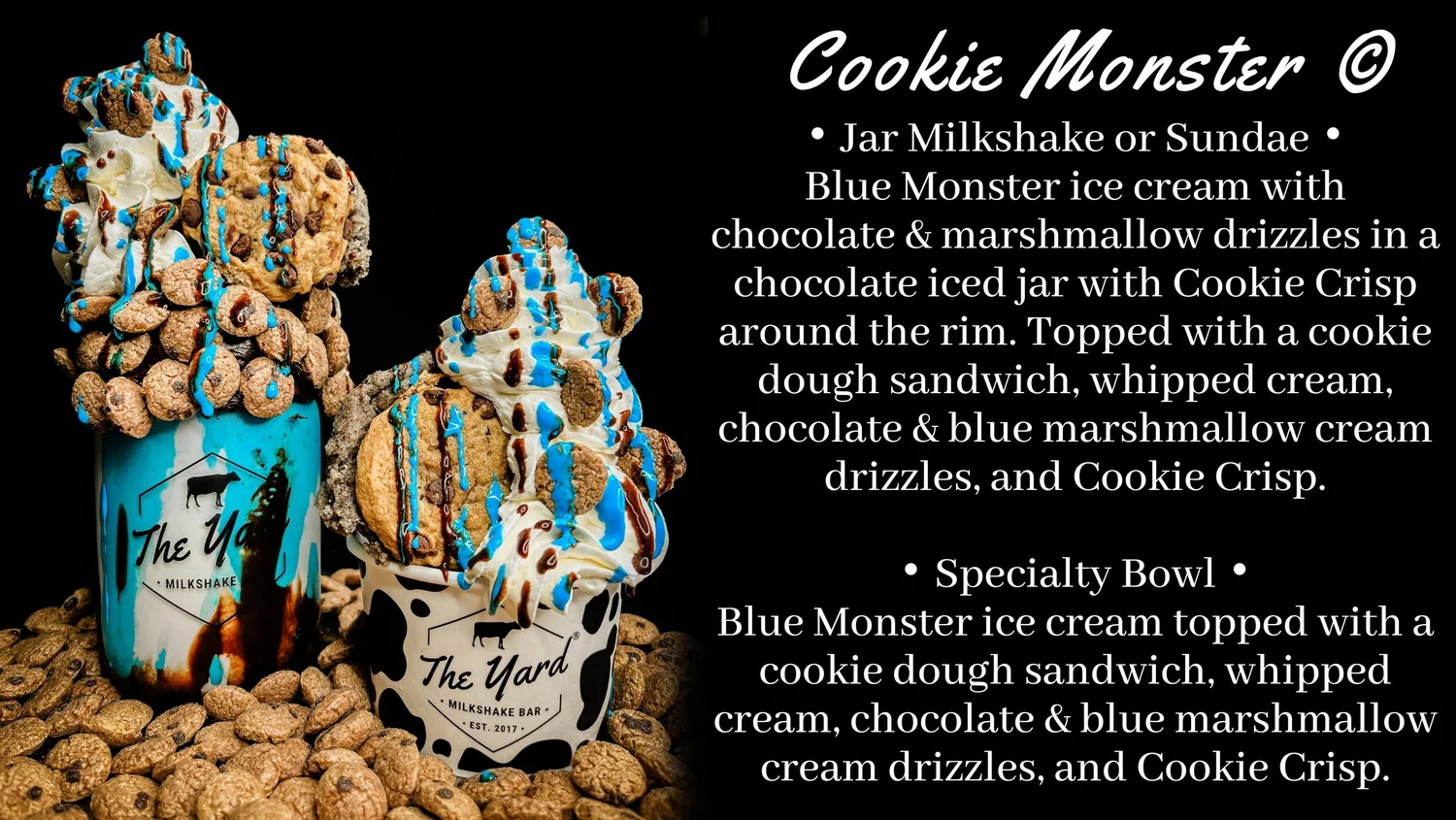 National Harbor Menu — The Yard Milkshake Bar - As seen on Shark Tank
