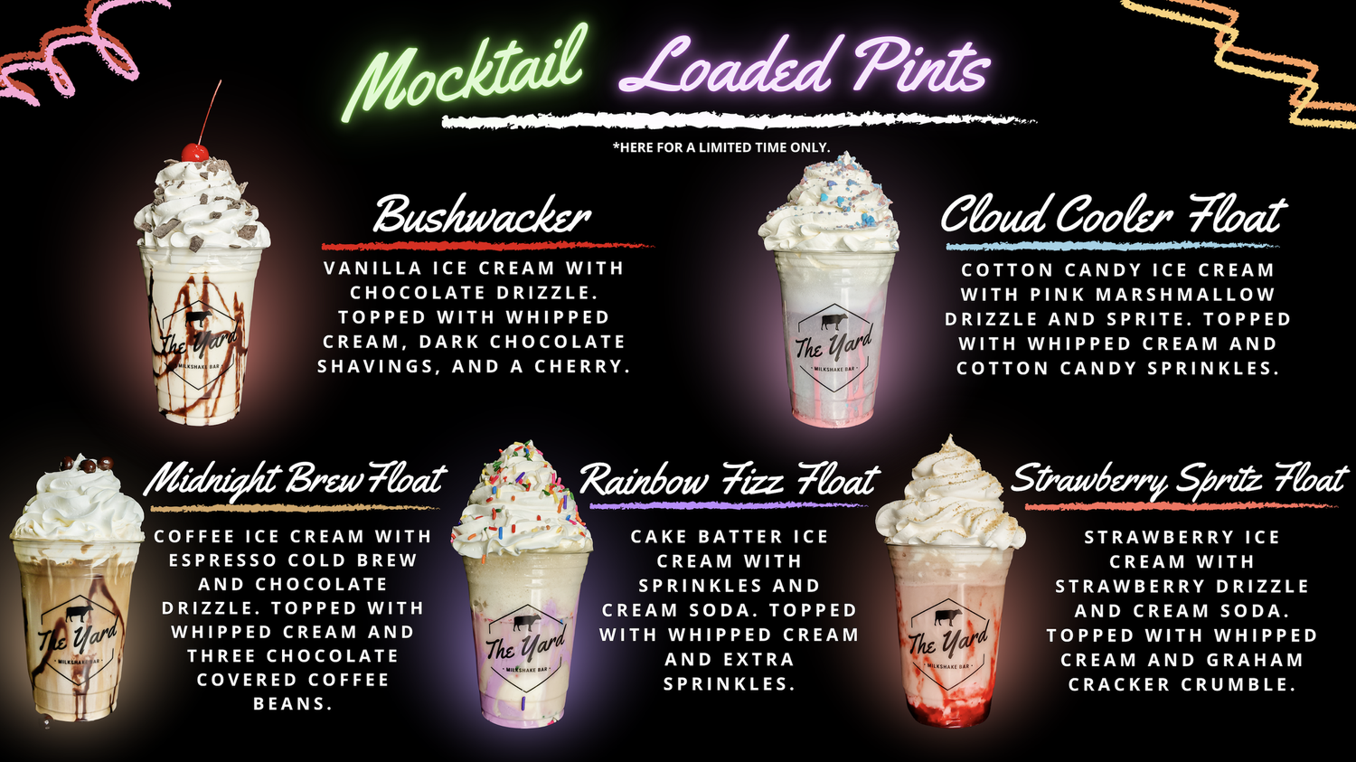 Georgetown Menu — The Yard Milkshake Bar - As seen on Shark Tank