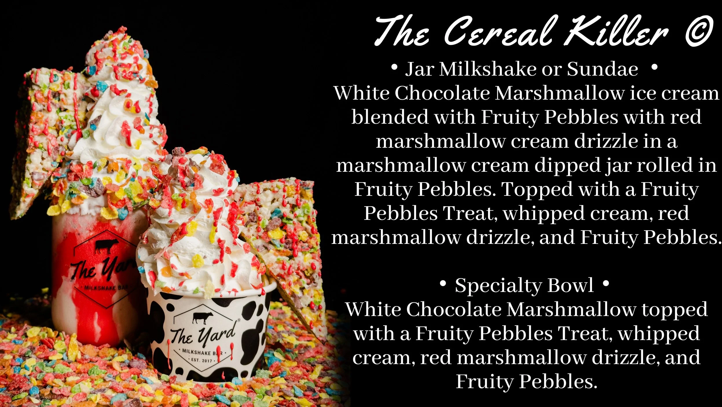 National Harbor Menu — The Yard Milkshake Bar - As seen on Shark Tank