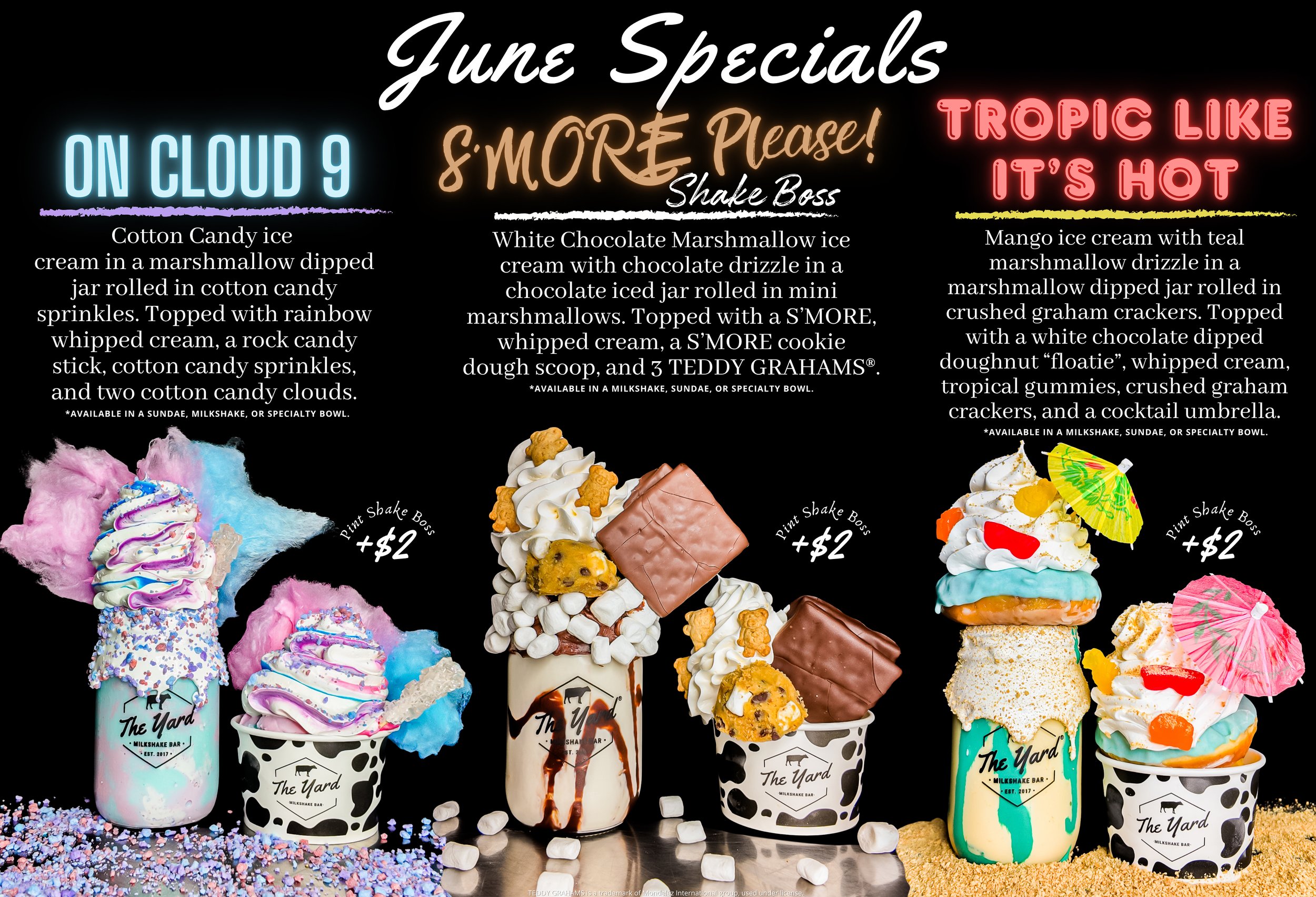 June Specials 2026 at The Yard Milkshake Bar