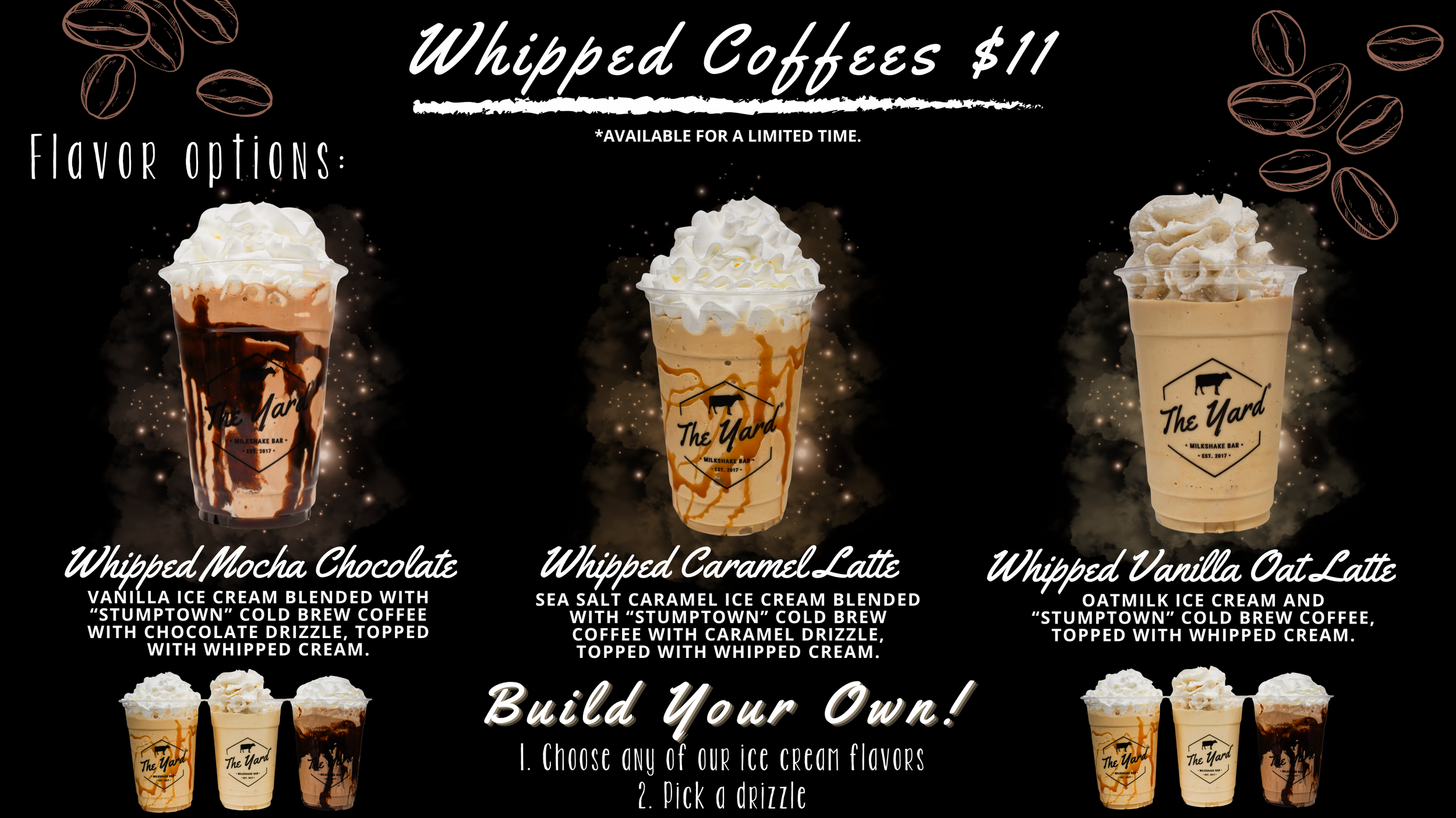 Vancouver The Yard Milkshake Bar Whipped Coffees Menu