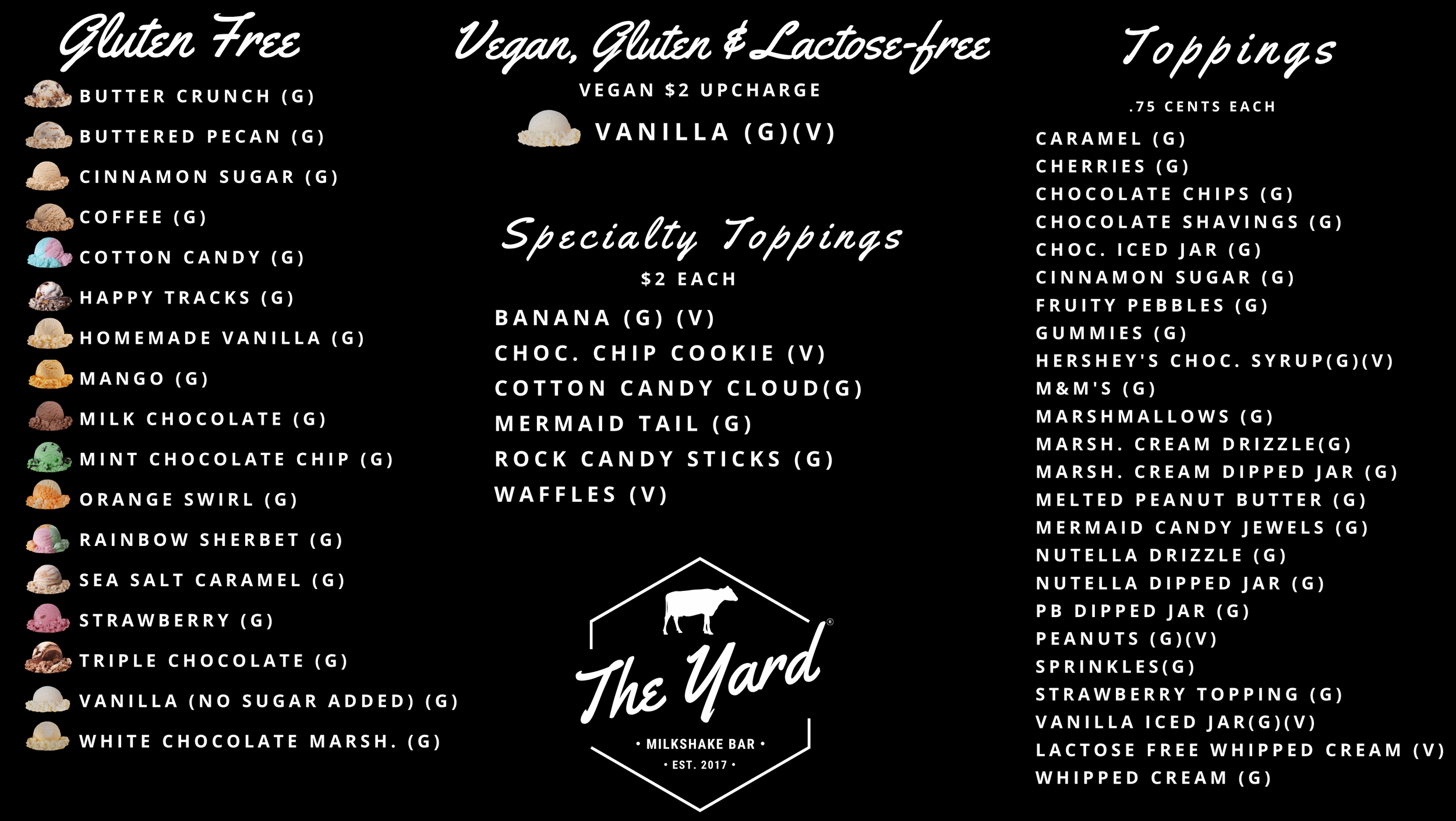 Vegan, Gluten, & Lactose-free options