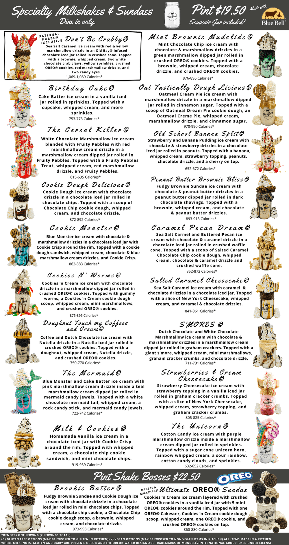 National Harbor Menu — The Yard Milkshake Bar - As seen on Shark Tank