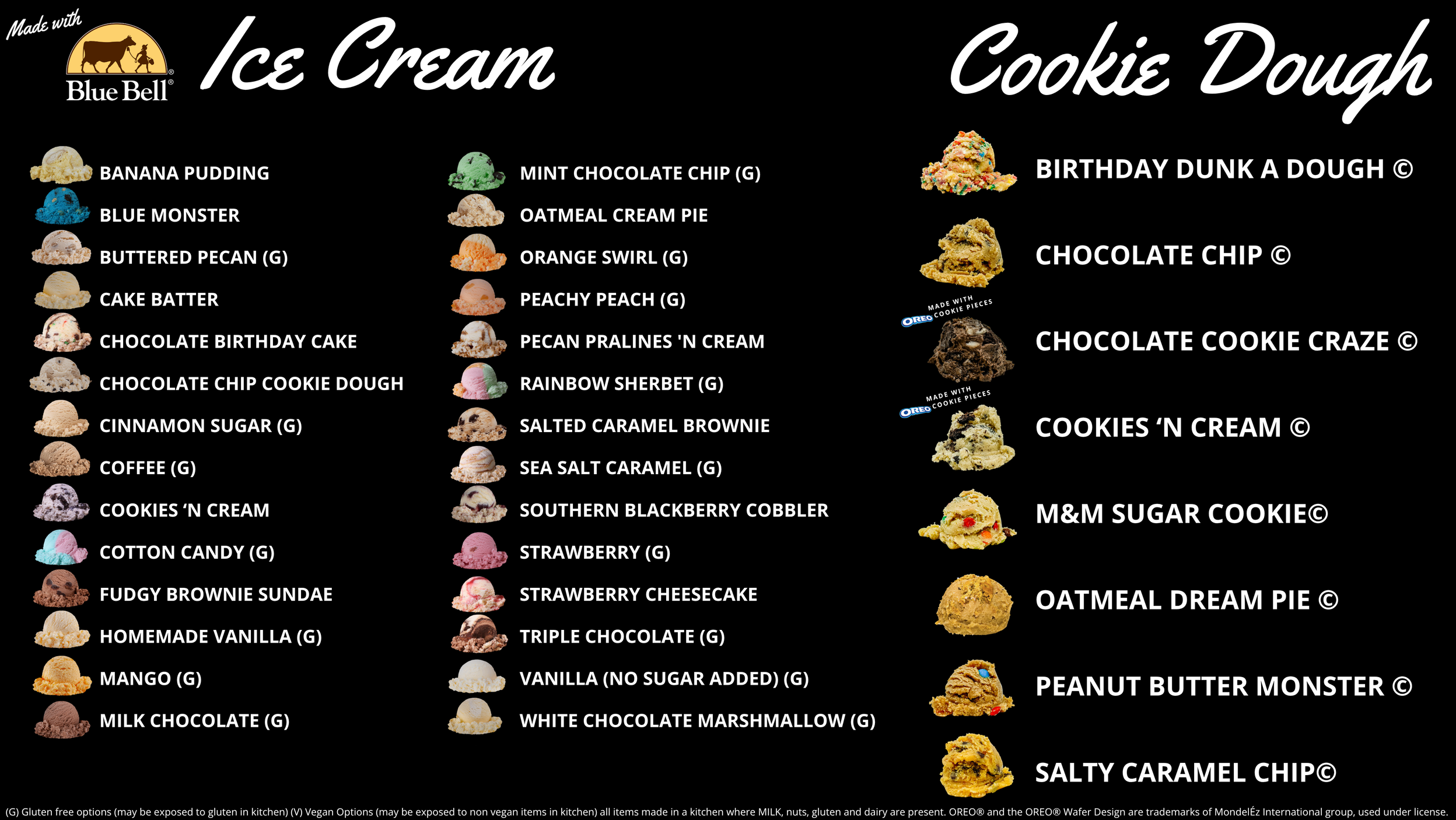 Branson Ice Cream and Cookie Dough Flavors at The Yard Milkshake Bar