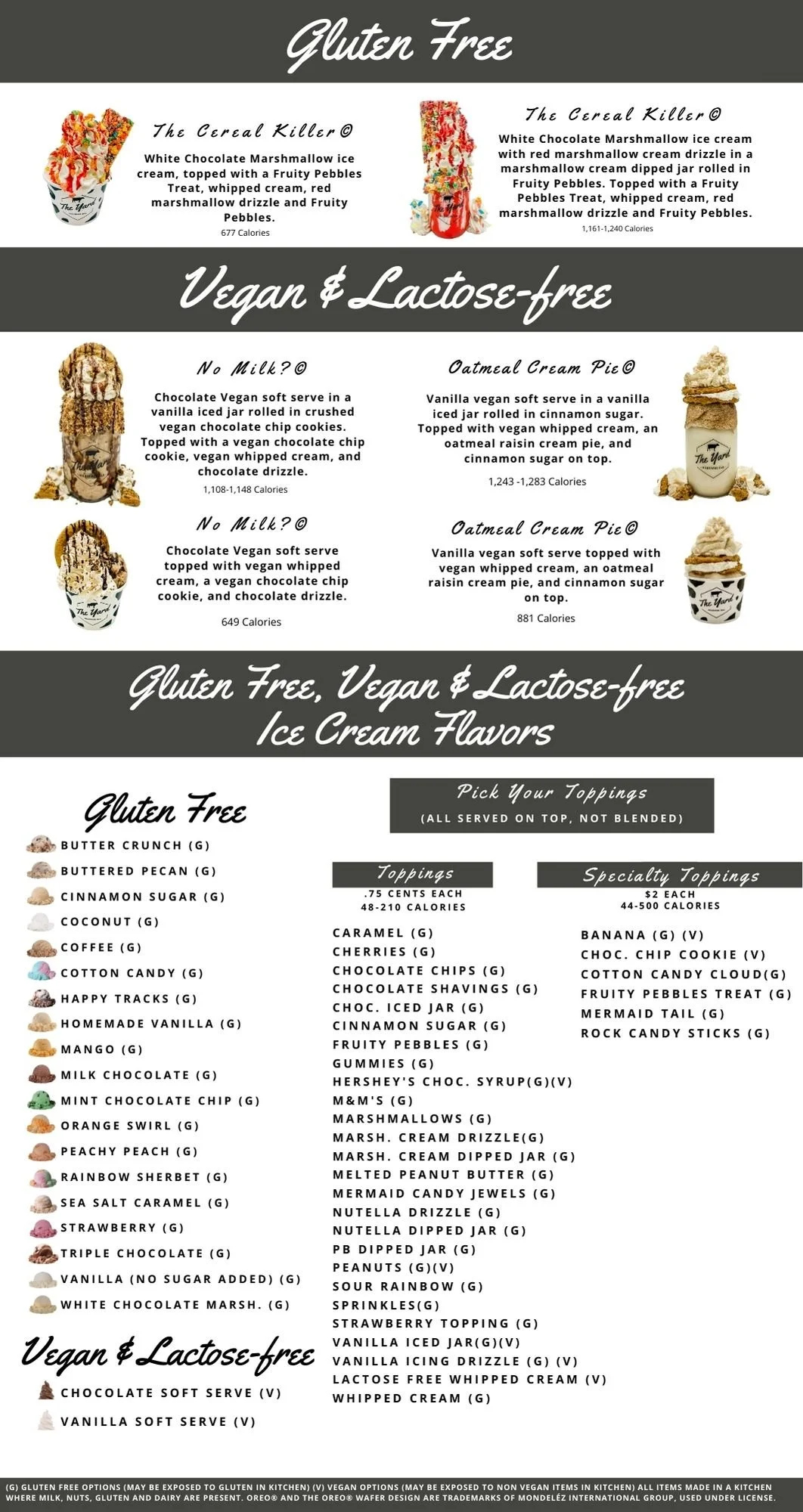 Charlotte, NC Menu — The Yard Milkshake Bar As seen on Shark Tank