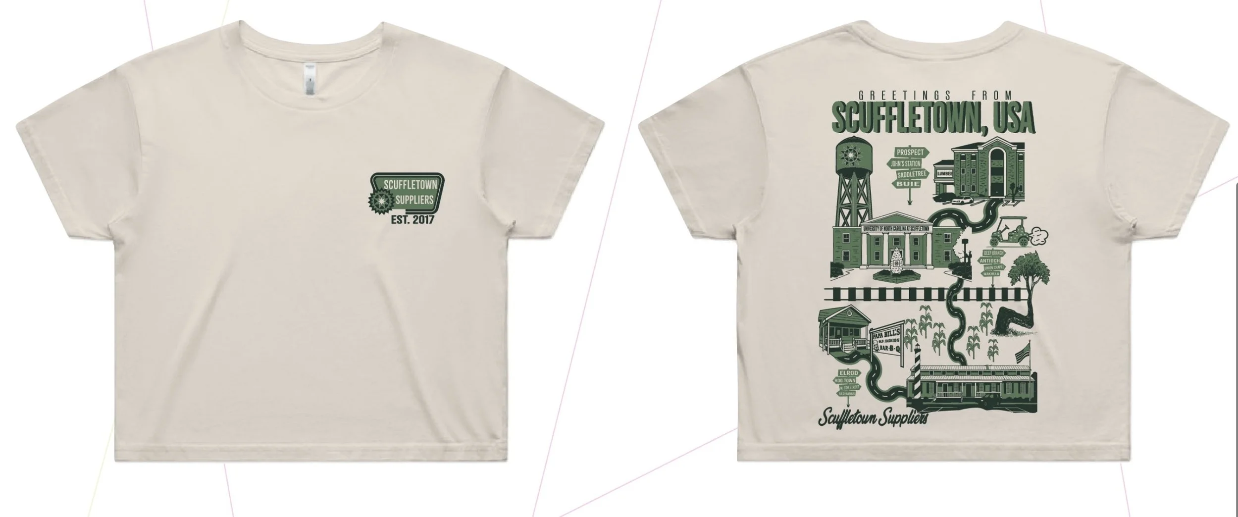 All Roads Lead To Scuffletown Cropped Tee