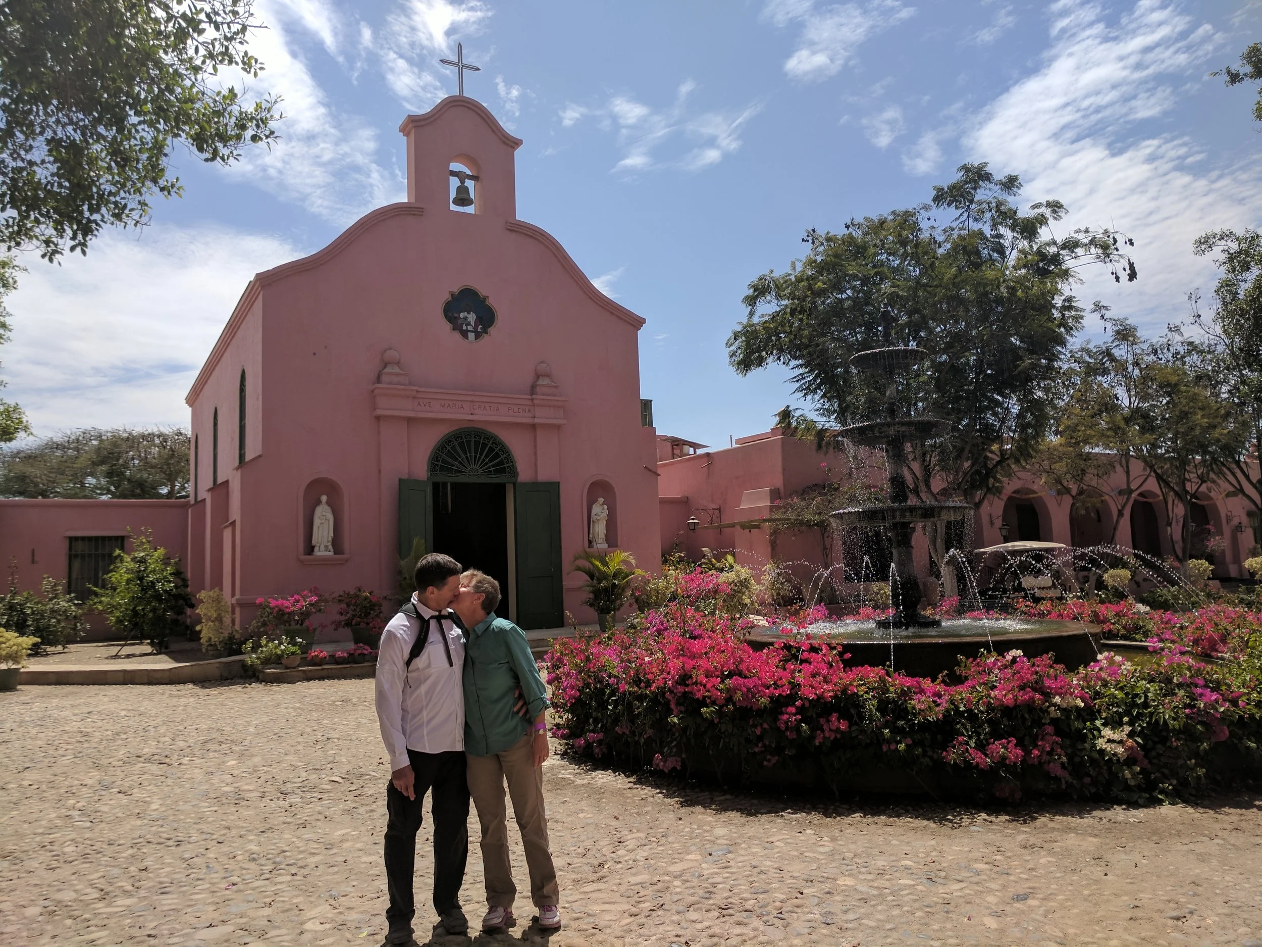 In the courtyard of Tacama, the winery outside of Arequipa