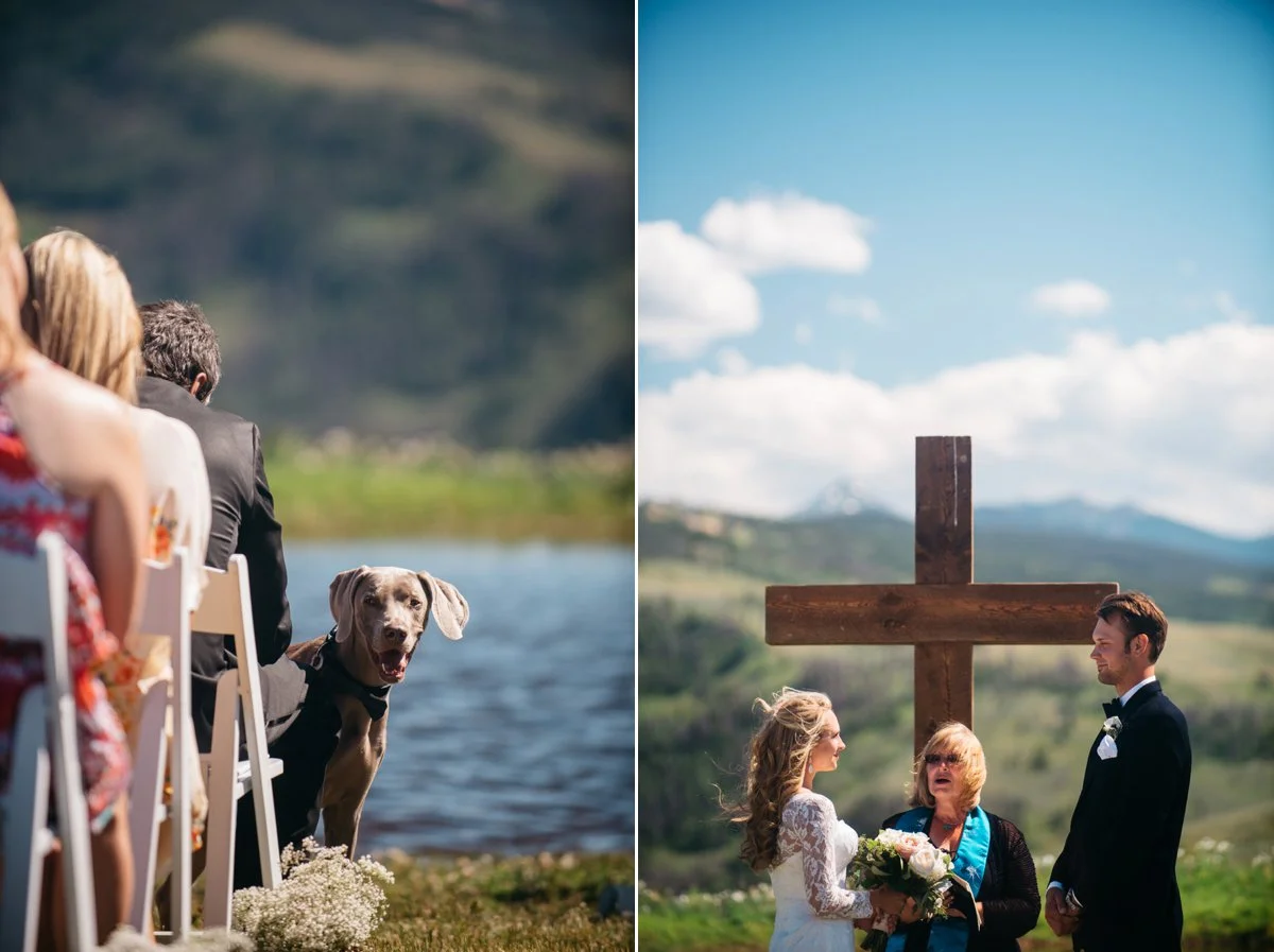 ceremony destination wedding photography at strawberry creek ranch in granby colorado