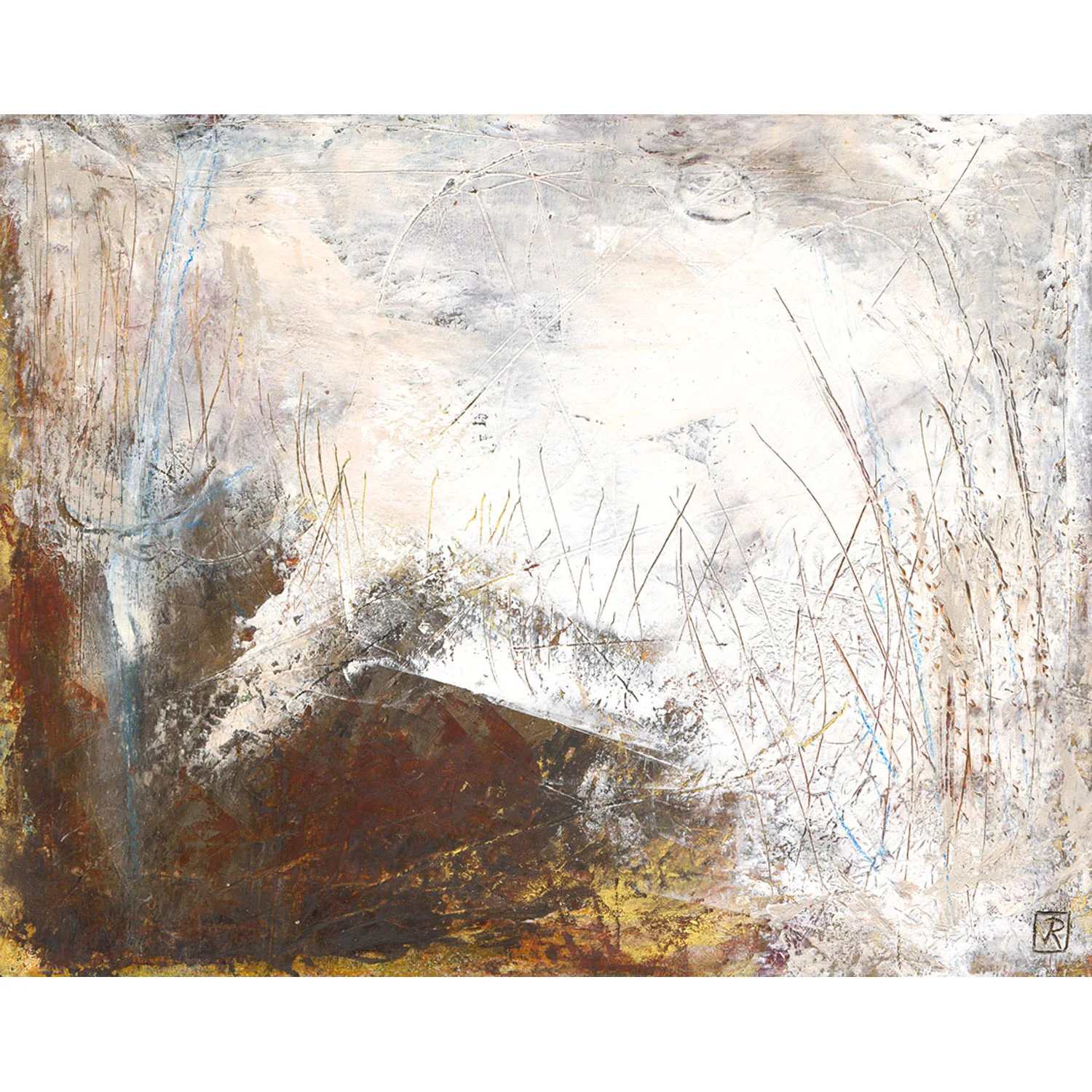 Omahu Dunes $480 Cold wax and mixed media on multi board Enquire