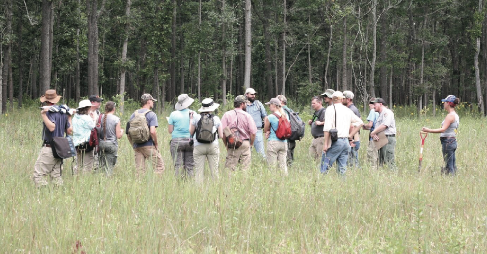 SGI Director, Dr. Dwayne Estes discussing the significance of native grasslands with various land managers.