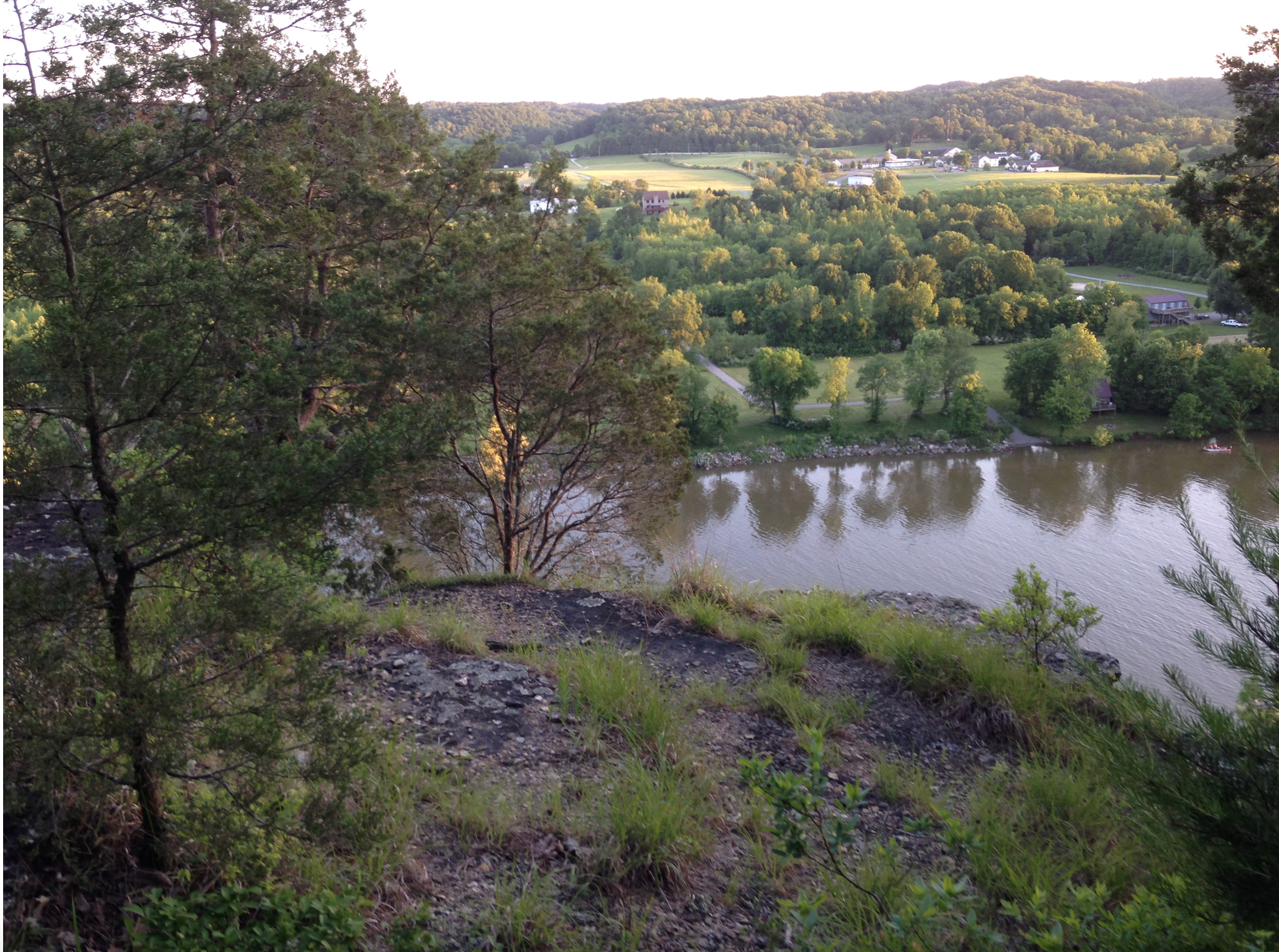 Western Highland Rim Clifftop Limestone Barren, overlooking Cumberland River, Davidson Co., Tennessee