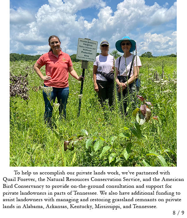 SGI / Quail Forever staff with private landowners. Story in caption.