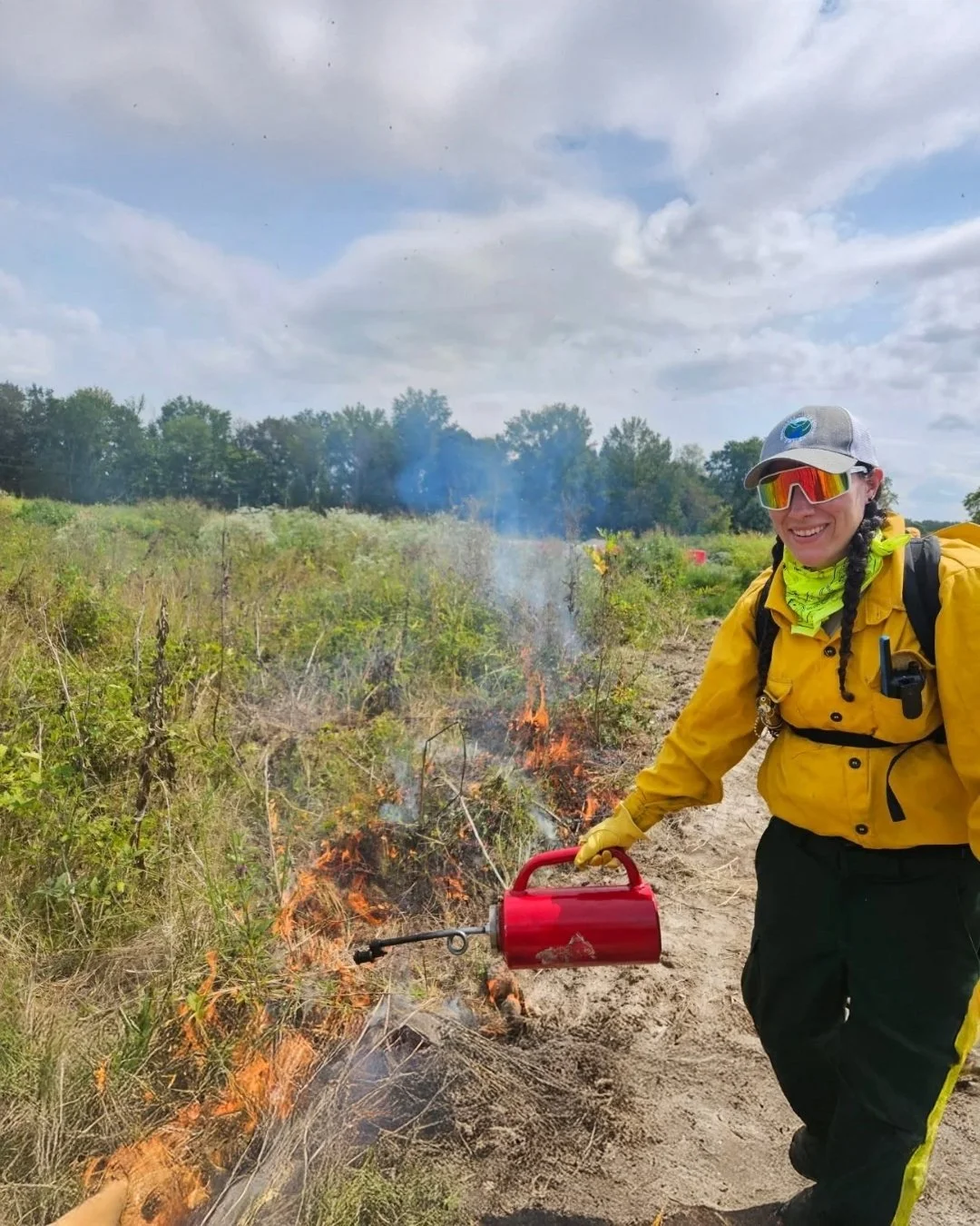 SGI's Tribal Liaison Corlee Thomas-Hill recently joined the SGI Ecological Restoration crew for a prescribed burn on SGI&rsquo;s Guthrie Prairie. 🔥 

She reflects, &ldquo;...I am probably the first native person to put fire on this land in over 200 