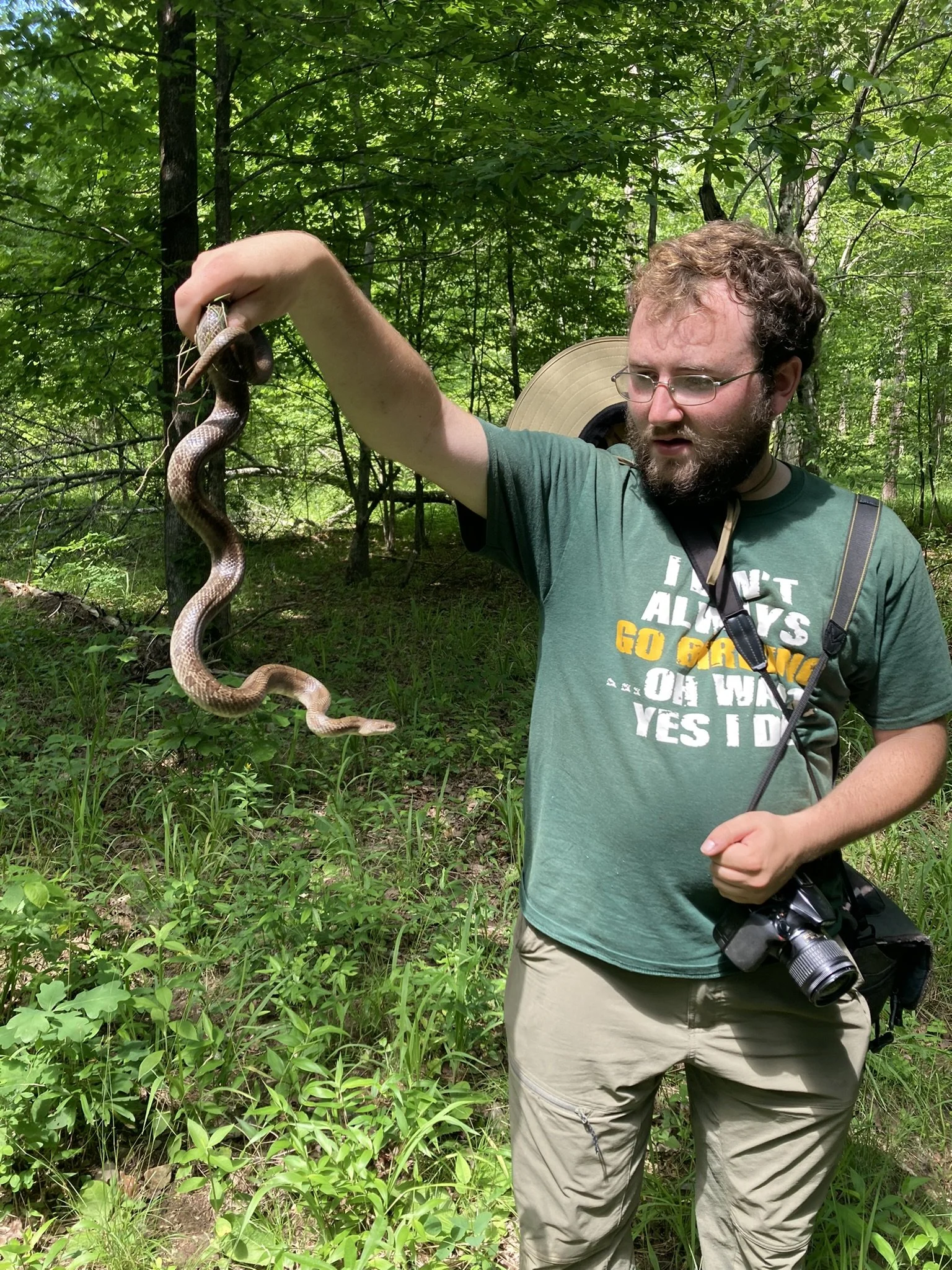 SGI’s Jared Gorrell with a Prairie Kingsnake (Lampropeltis calligaster)
