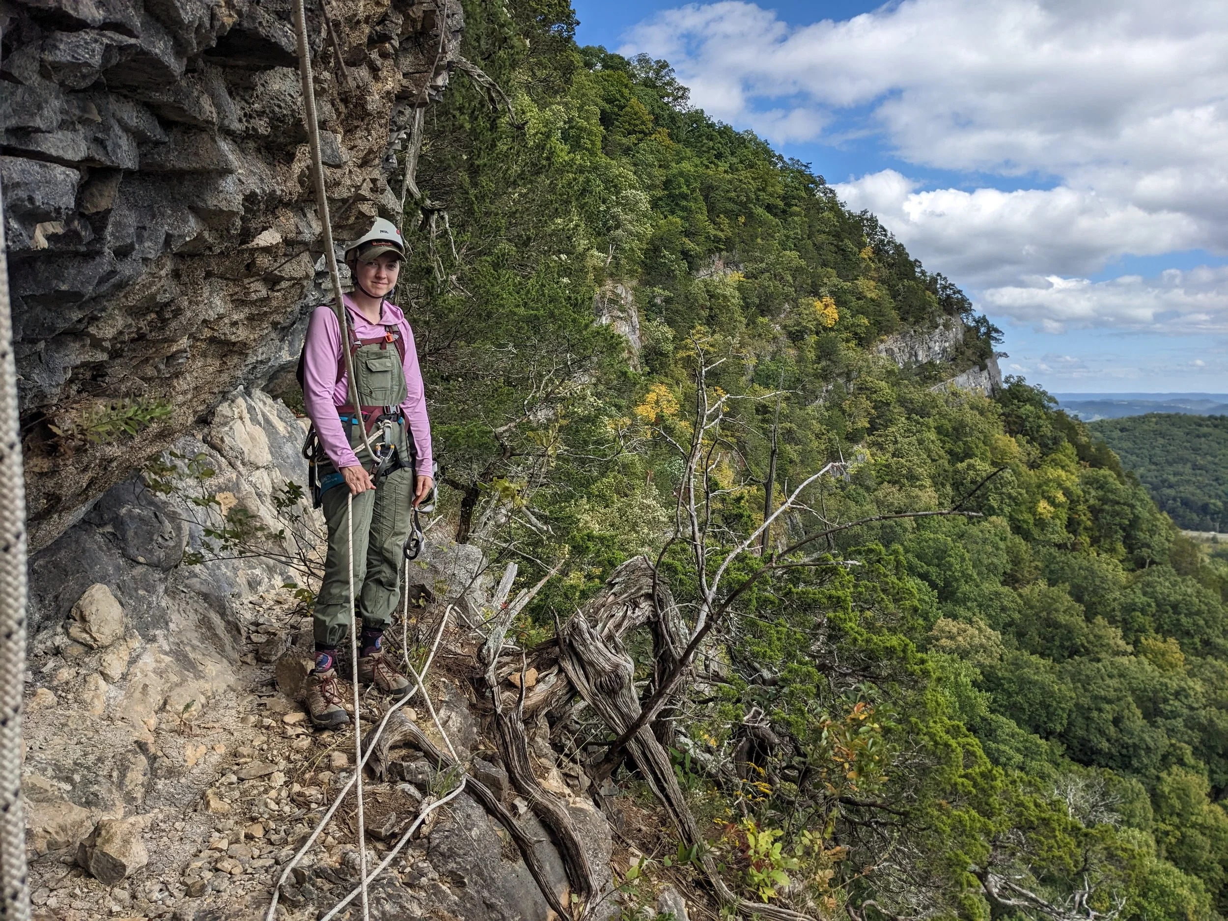 Alaina in vertical grasslands repelling gear 