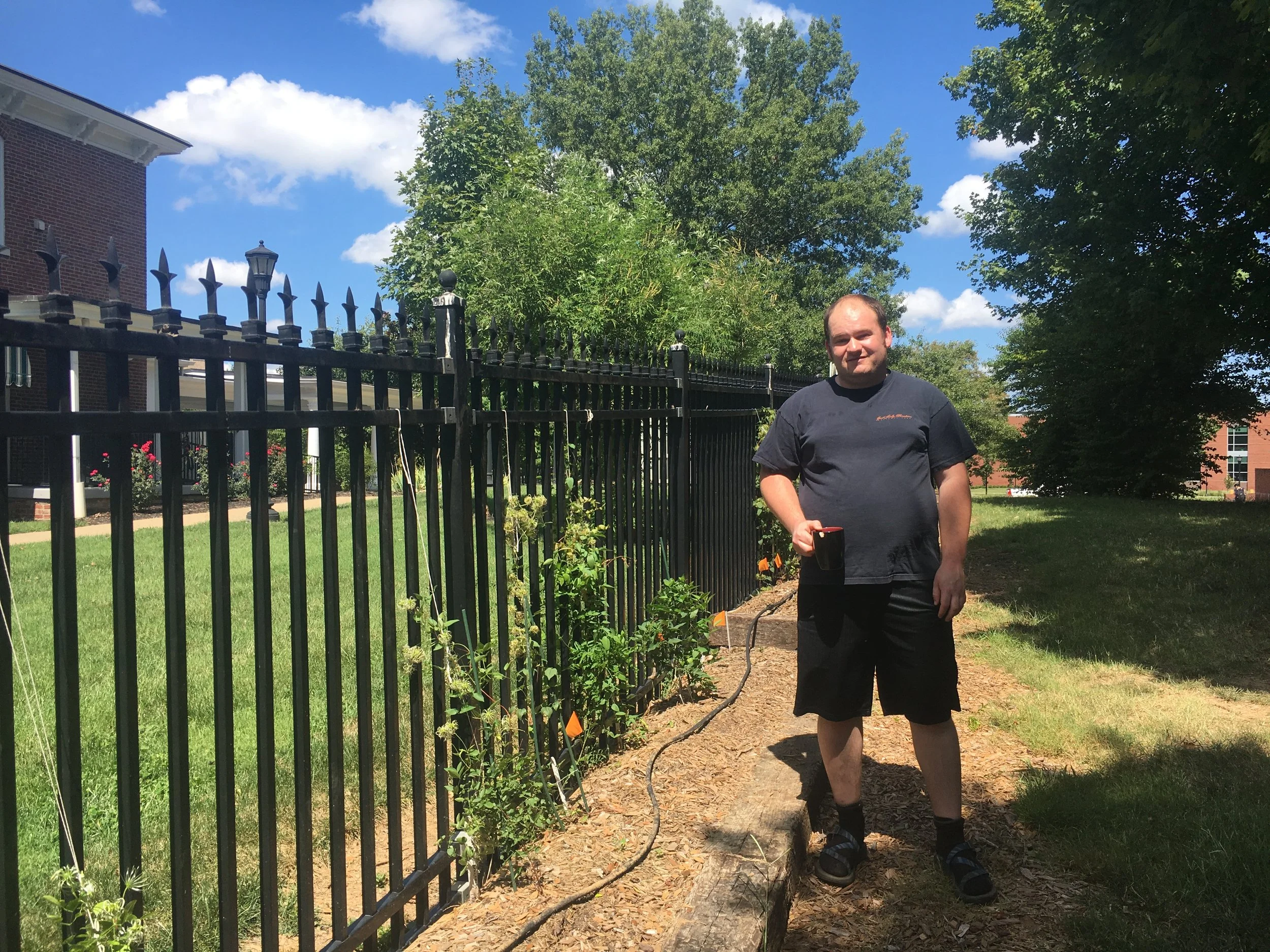  SGI Southern Appalachian Grasslands Coordinator Zach Irick in SGI’s Leatherflower ( Clematis ) Research Garden at Austin Peay State Univeristy. The garden allows ex situ cultivation of more than 75 different accessions of leatherflowers from across 