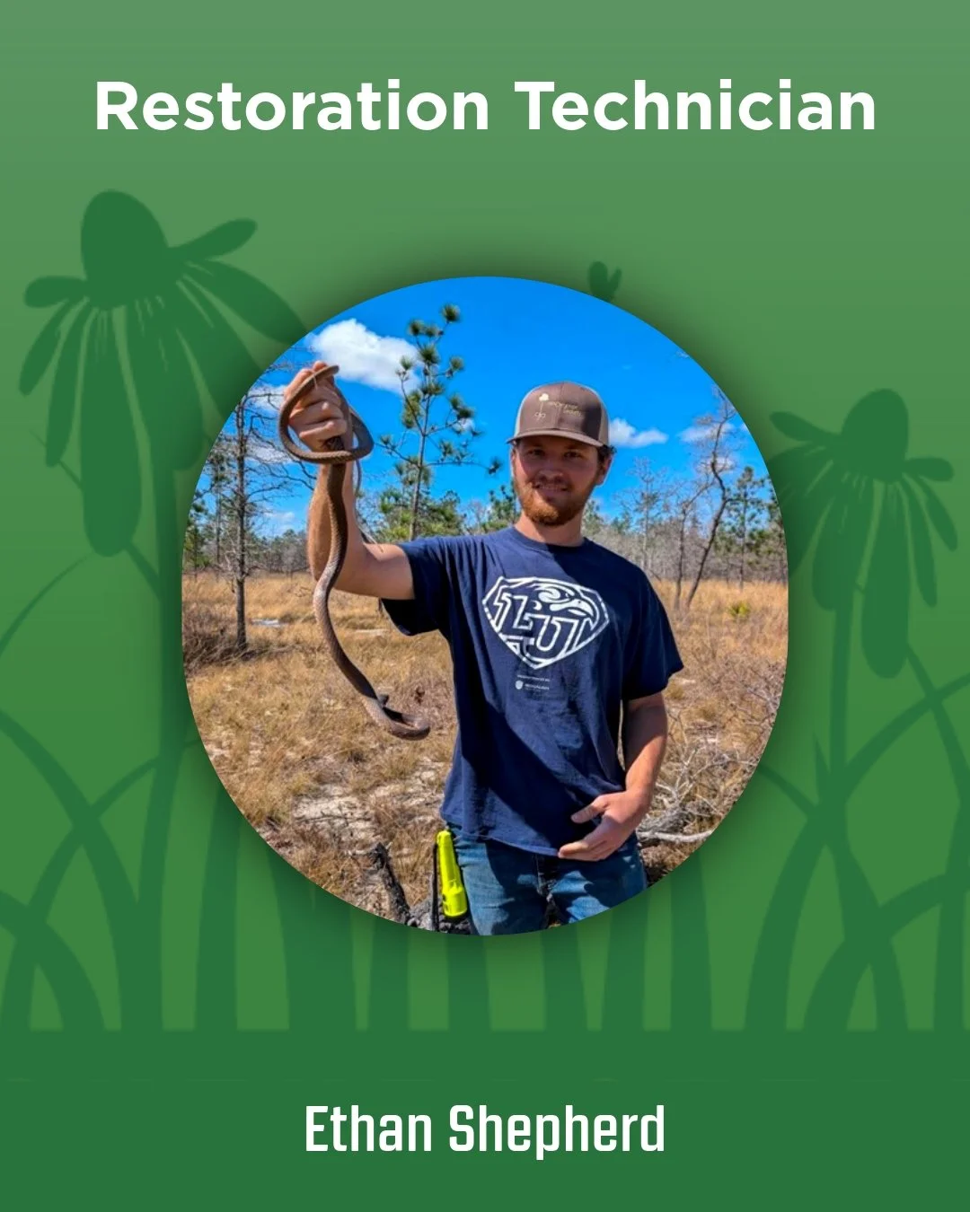 SGI is proud to announce Ethan Shepherd has joined our programs in Clarksville working with our Restoration programs!

Ethan graduated from Liberty University with his Bachelor of Science degree in Zoo and Wildlife Biology. Ethan has worked with The 