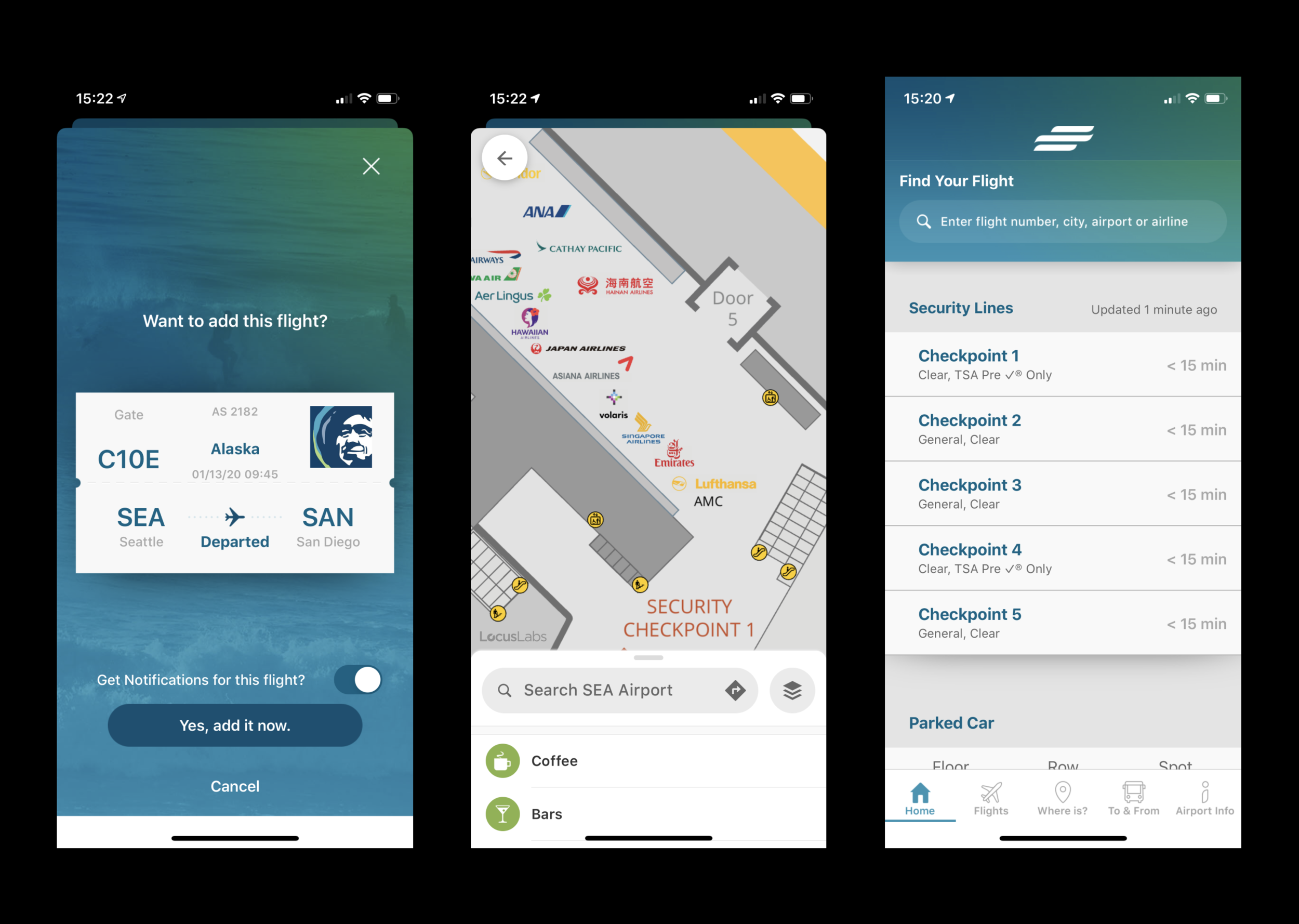 Screenshots of Current App