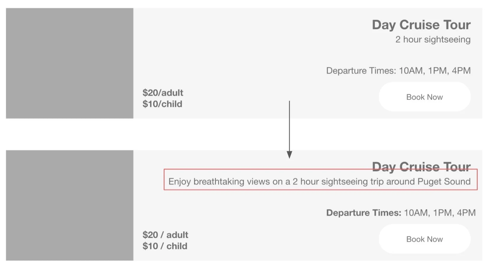 Add more specific descriptions for Day Cruise Tour