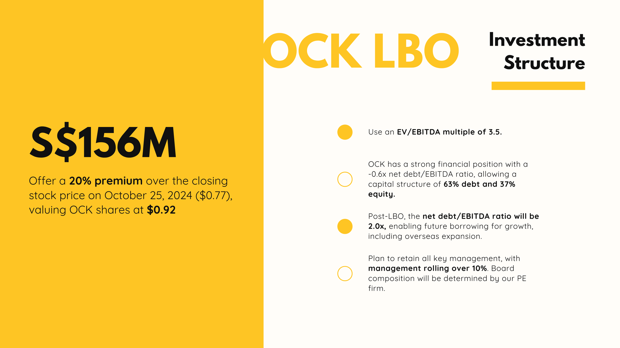 OCK LBO Report — junlin lu