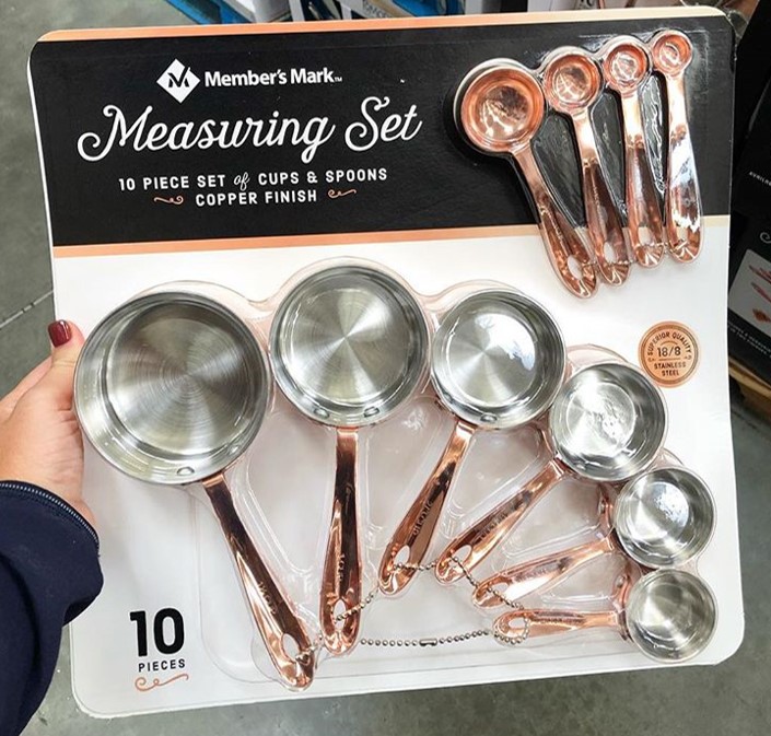 8 pcs Set Rose Gold Stainless Steel Measuring Cups And Measuring