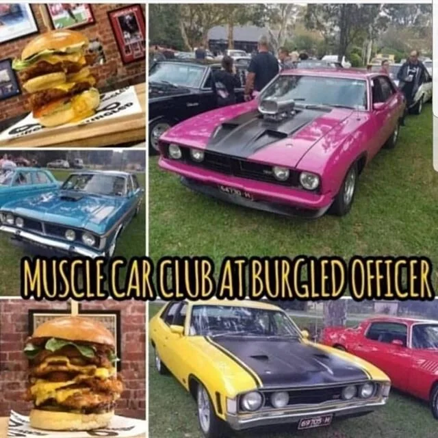 Shine up your car and get ready to roll,  get down to Burgled Officer this Saturday to be part of the show 👌 The Muscle Car Cruisers Car Club are heading down from 5pm for burgers and beers so come down and join in 🍔🚘