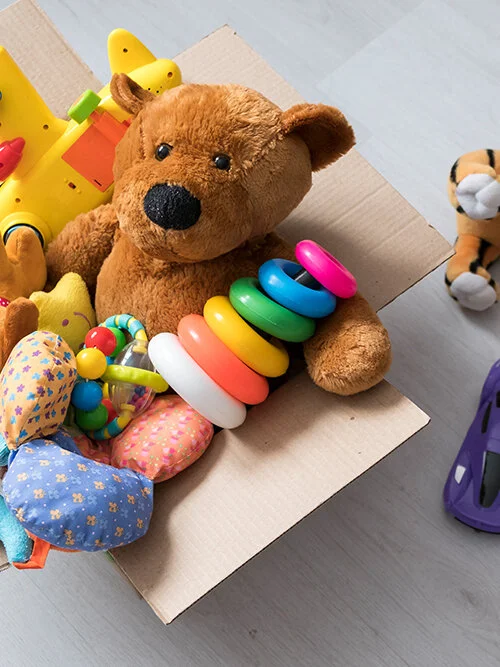 Toys in a box ready for delivery