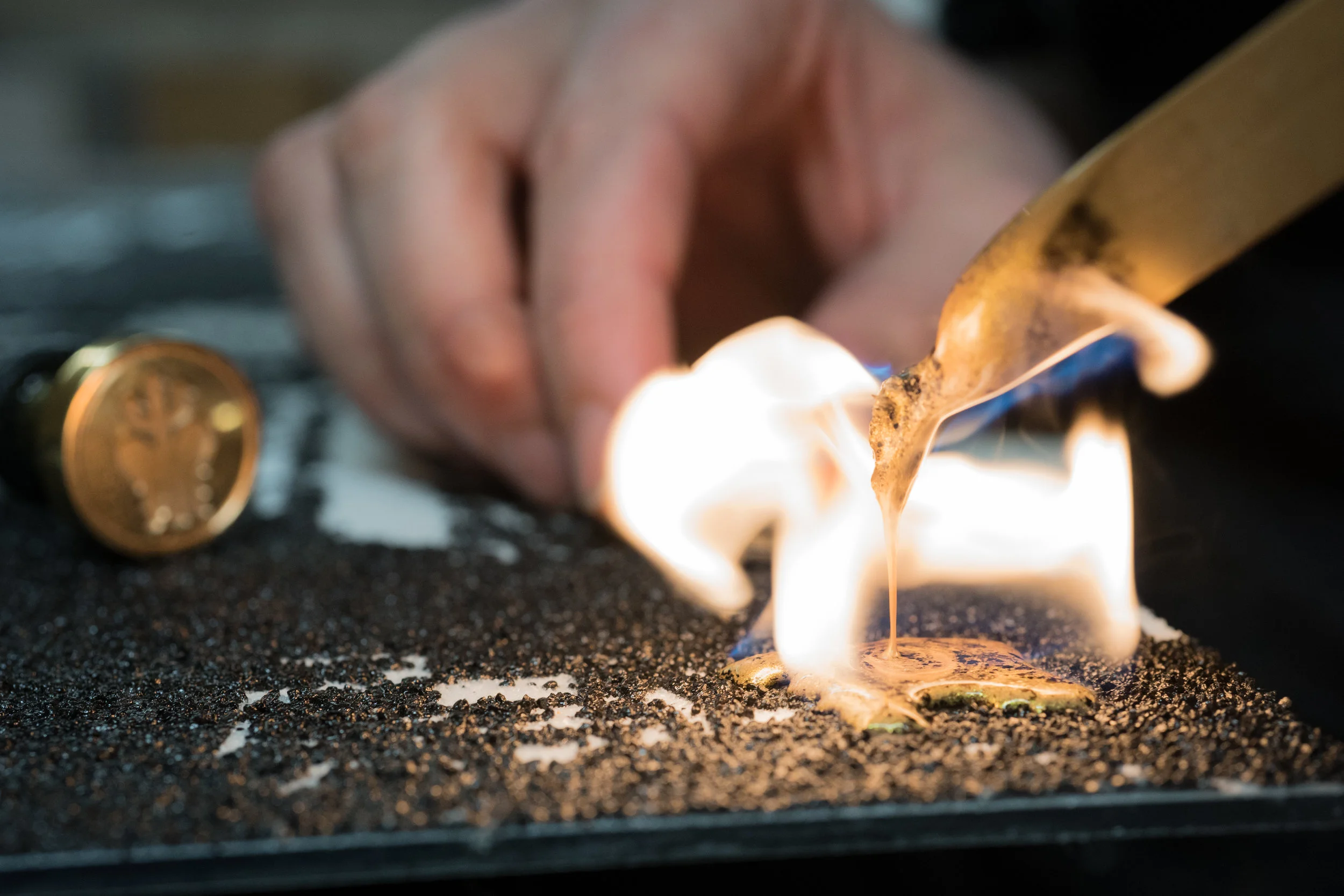 Tim incorporates gold into all of his work.