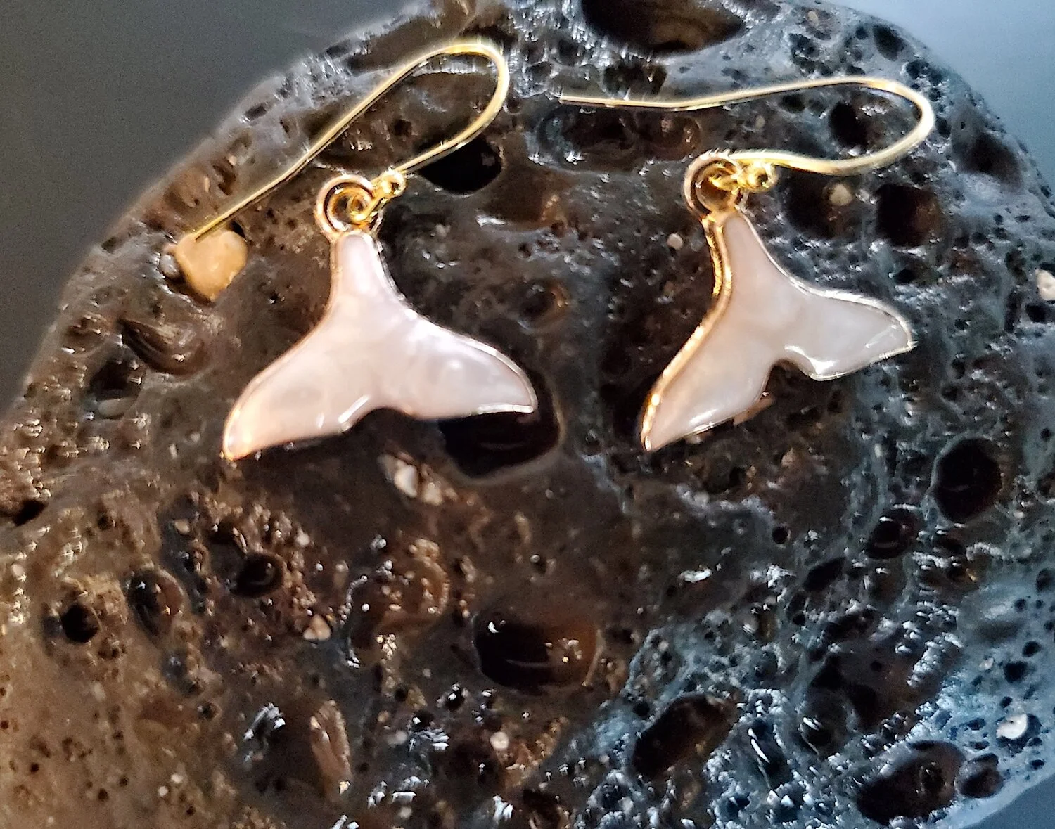 Whale Tail "Peace" Earrings #1