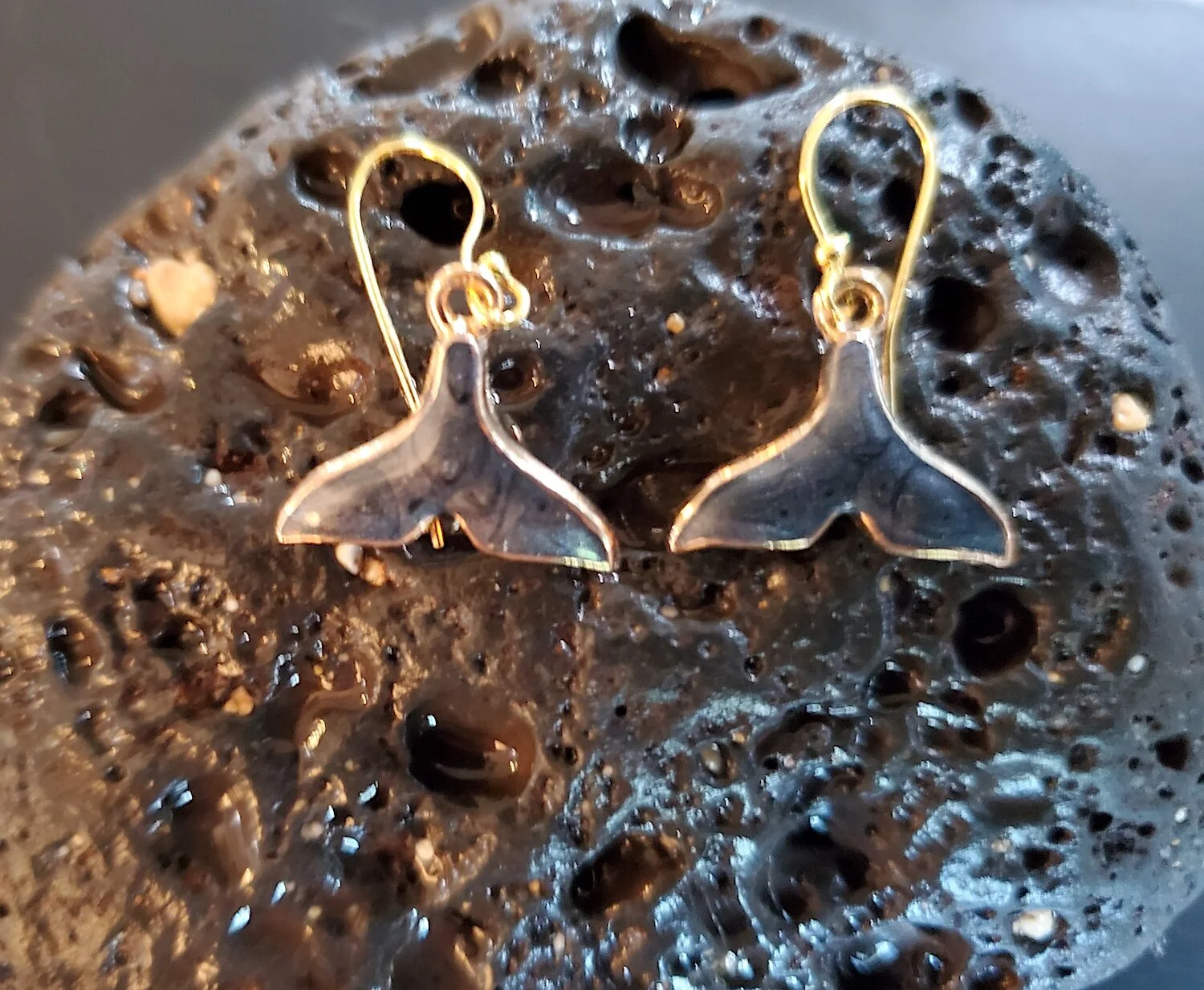 Whale Tail "Peace" Earrings #4