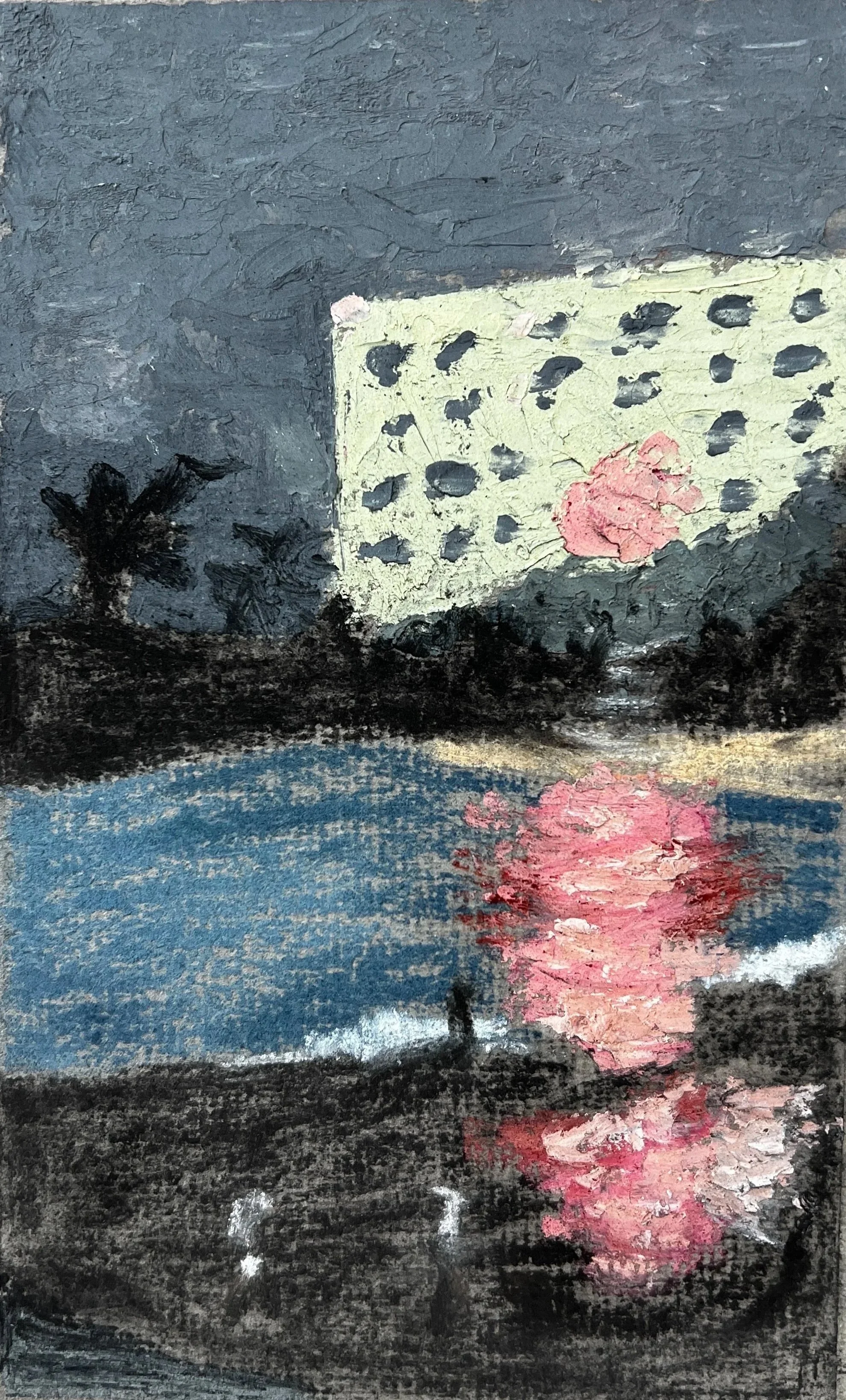  archive: pastel on grey paper / 17 x 8.2 cm / Ngor, Dakar, 2019 / drawings, personal collection  