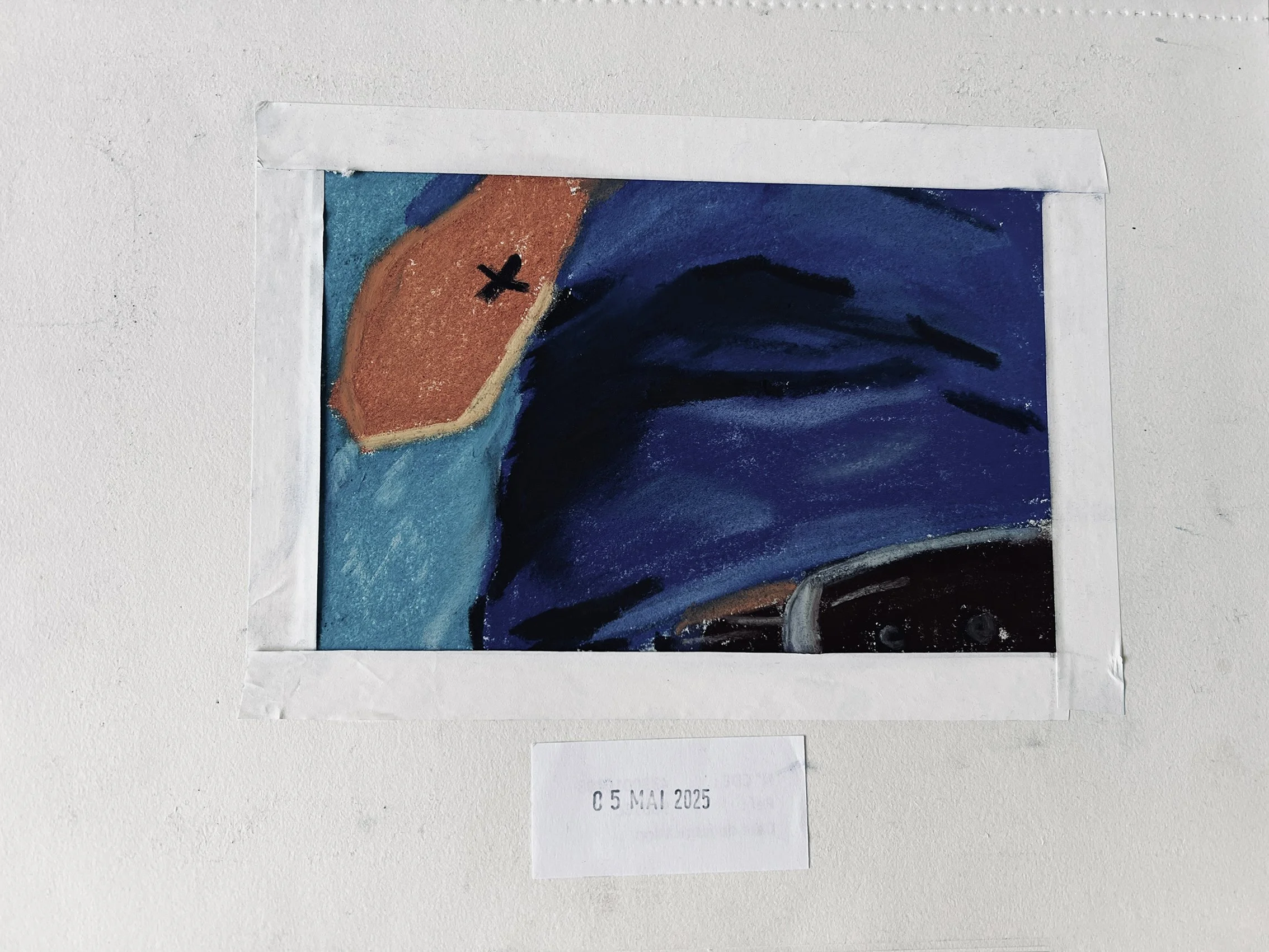    14:10, Paris,  2026  ‍                                                                                          Pastel on notebook paper, 17 × 10.5 cm                                                    Drawings, personal collection 