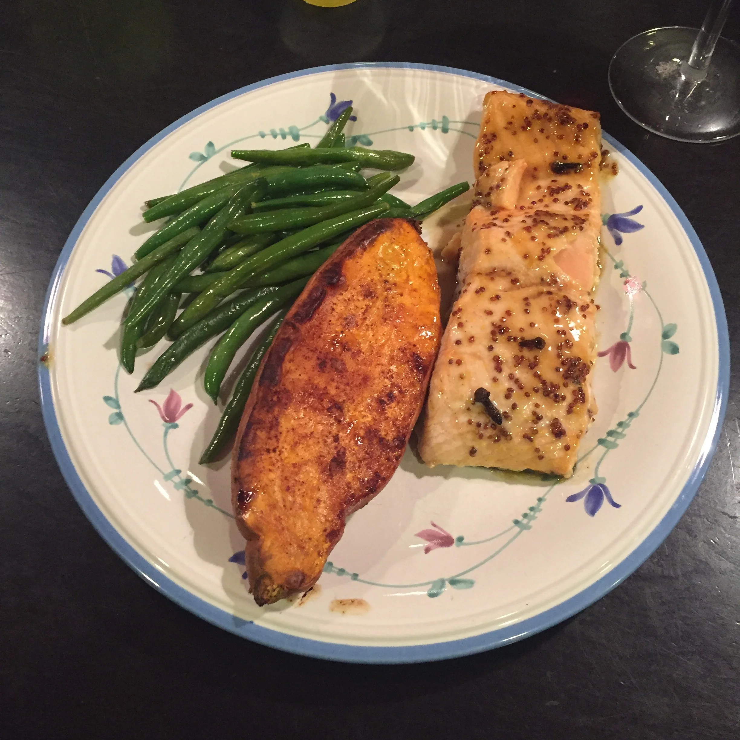 Baked Salmon with Roasted Sweet Potato