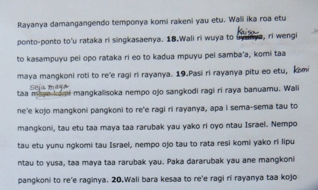 Wana Scripture in Progress