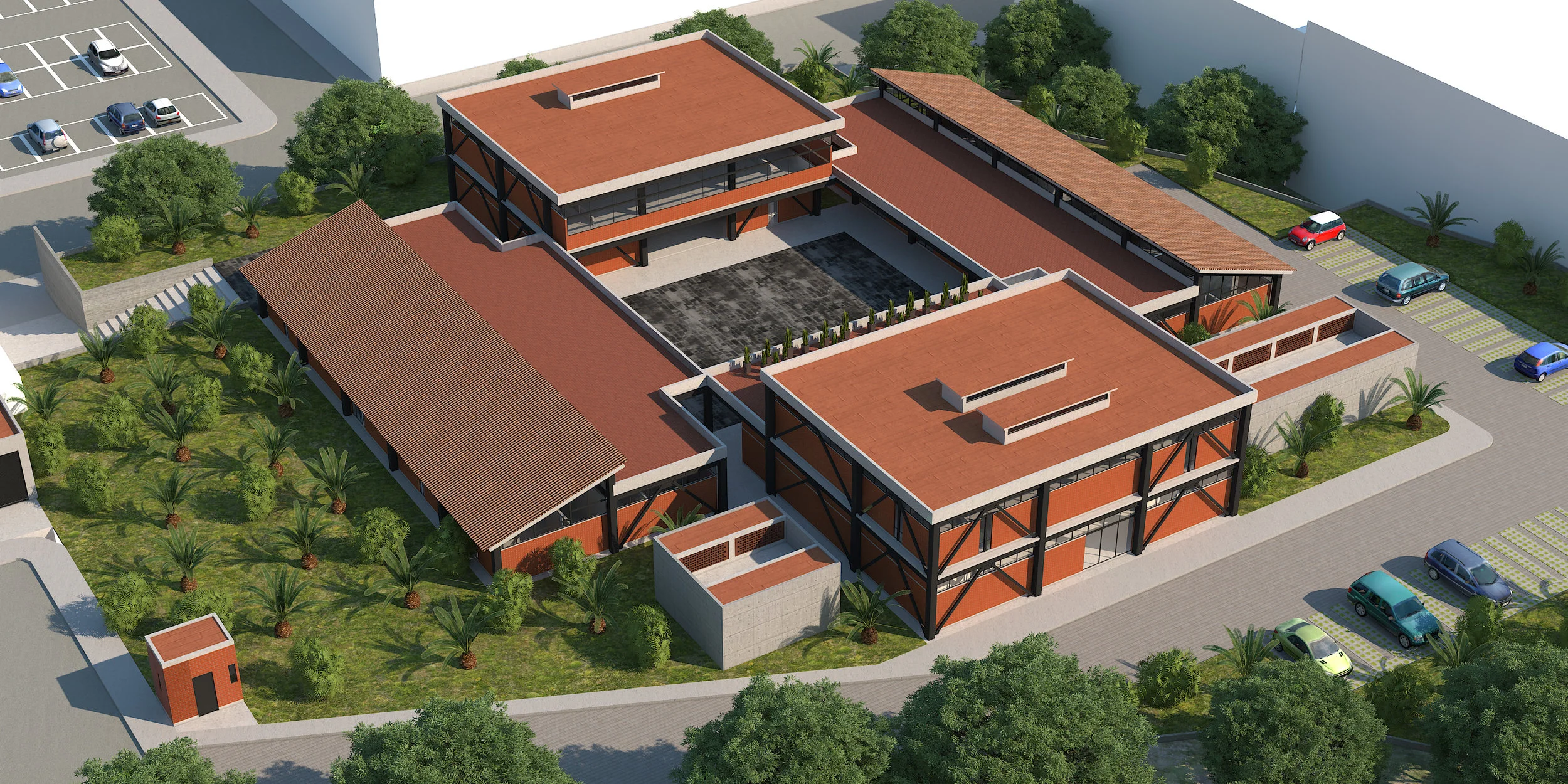 CENTROS DE JUSTICIA PARA 9 MUNICIPIOS DEL ESTADO DE OAXACA Estado de Oaxaca Cliente: PRECOOR Obra: ??? Diseño de dos prototipos con sus repeticiones, de una serie de 8 edificios de 1 a 2 niveles, resuseltos con sistema estructural a base de marcos dúctiles de acero estructural, con cimentacion superficial ajustada a cada edificio. 12.000 m2 de construccion por cada prototipo.