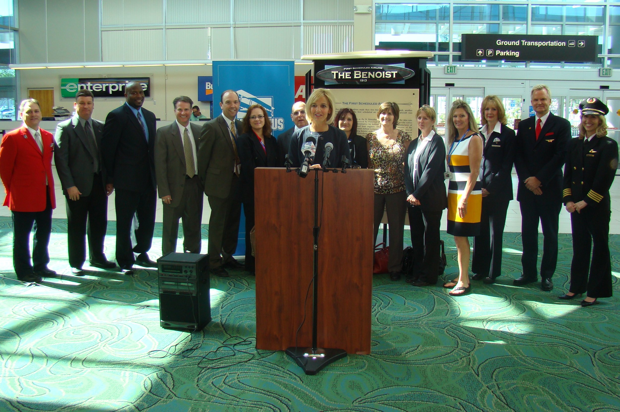 Allison Ausband & Delta Air Line Associates @ PIE Press Conference - 2, 24 Apr '13.JPG