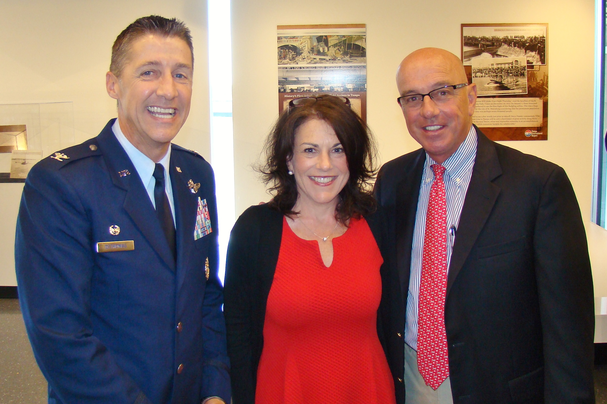 Colonel Scott DeThomas, Janet Zink, and Joe Lopano at Press Conference, 21 May '14.JPG