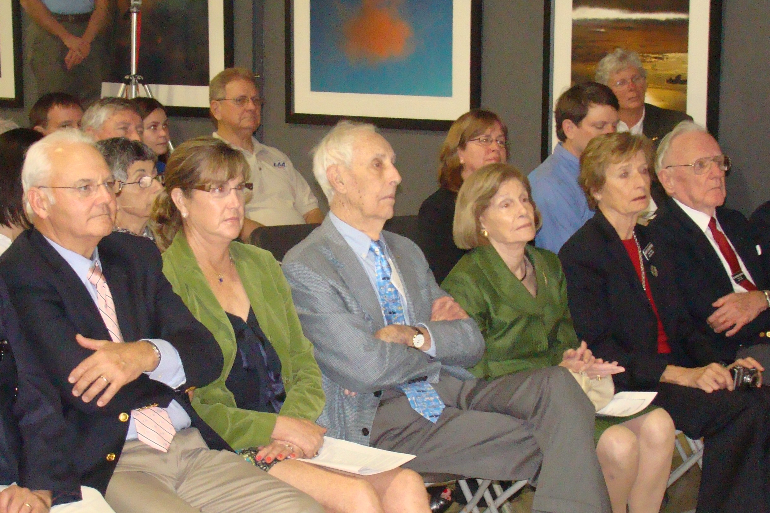 Bill Krusen & Family with Dr. Warren Brown during Introduction, 28 Jan '12.JPG