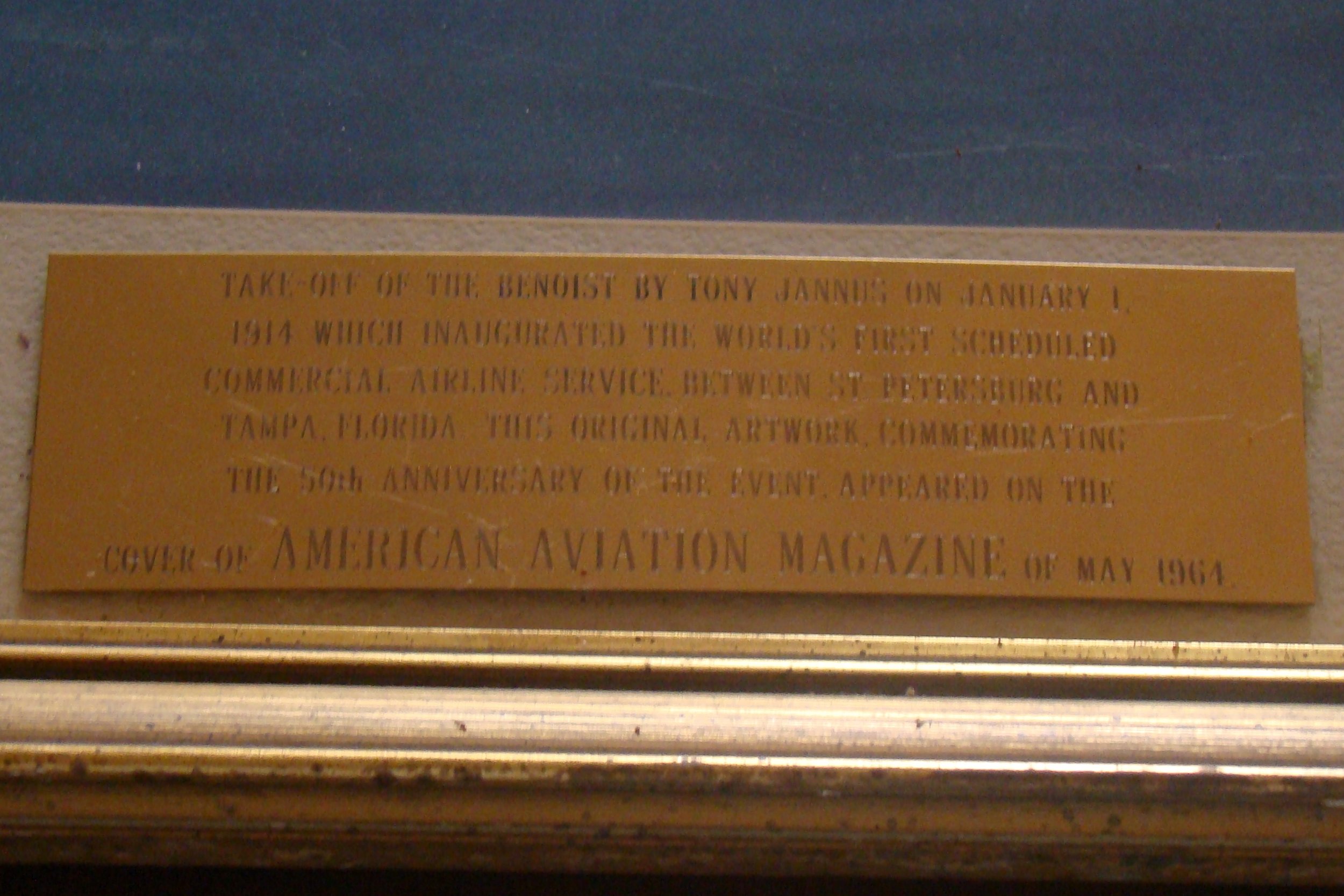 Krusen Picture, Brass Plate on Benoist,Cover of American Aviation Magazine, May 1964.JPG
