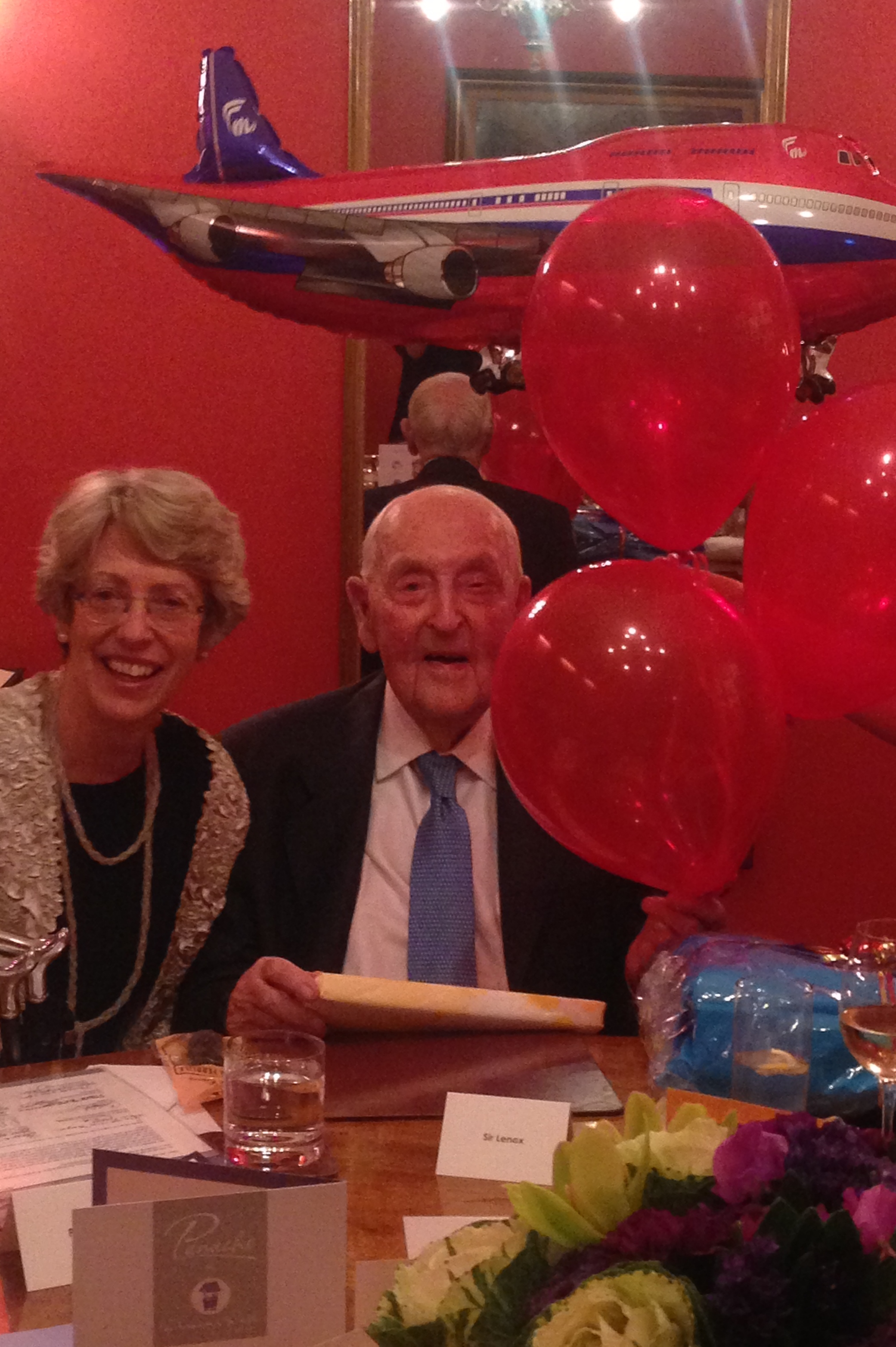 Len & Patricia at 99th Birthday Dinner, 7 May '16.JPG