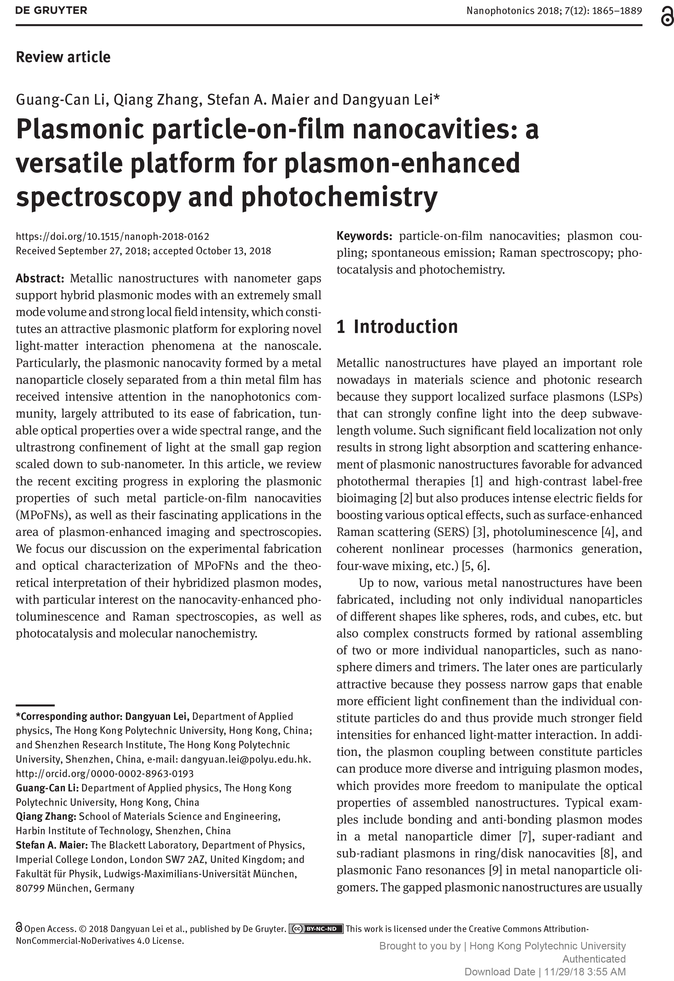 Review of particle-on-film optical nanocavities