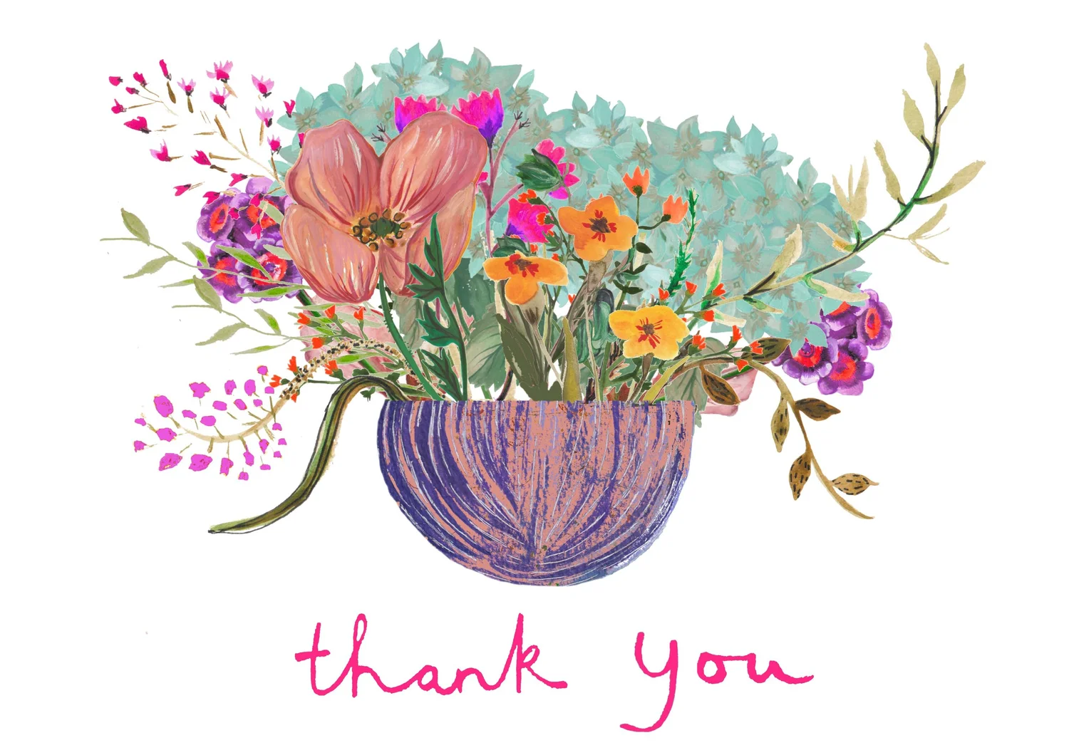 Purple and pink thank you card — Mary display picture 2