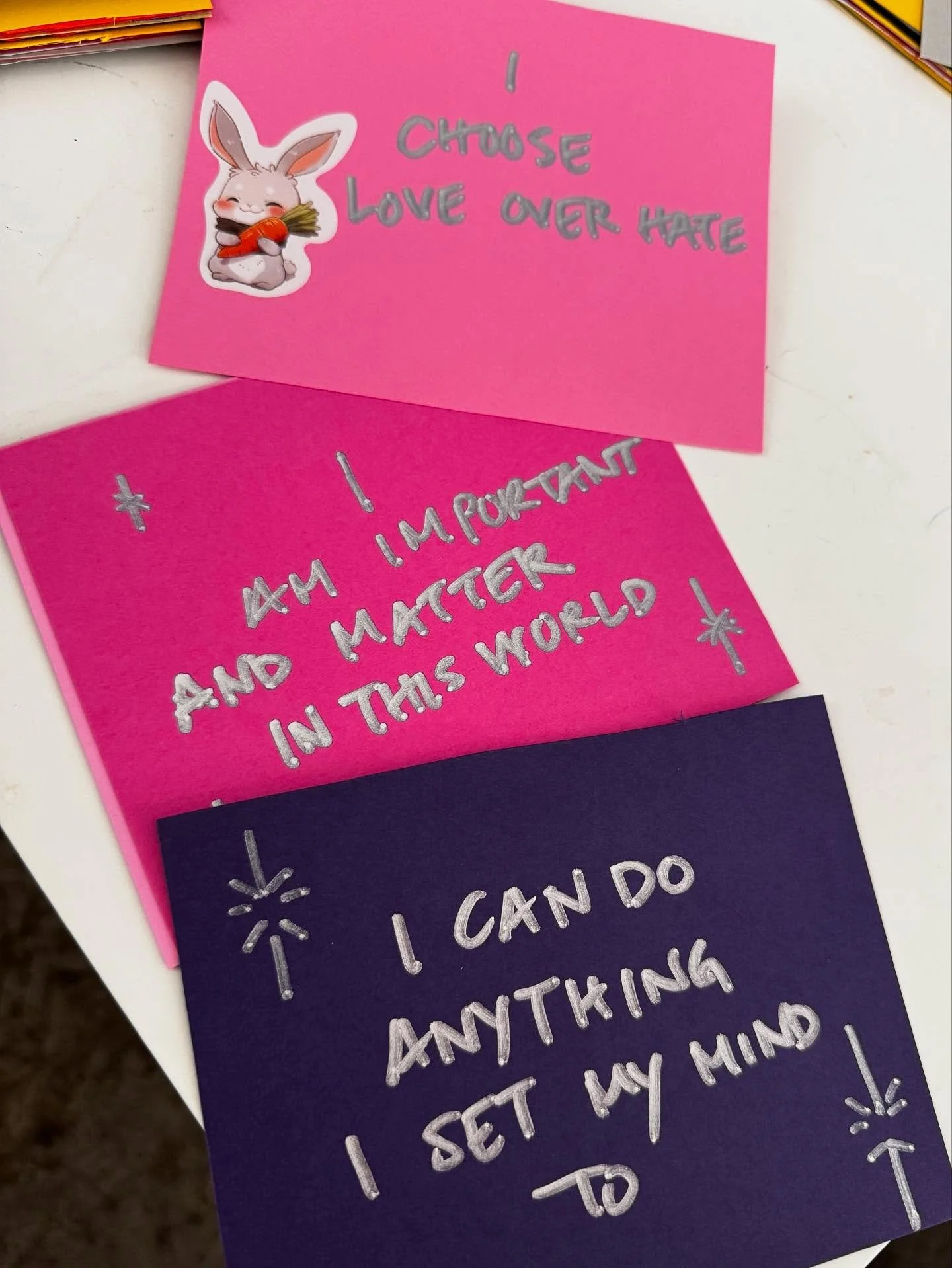 These cards were created by one of our youth volunteers and they hold more than words. They hold intention, confidence, curiosity, and love.❤️ 

From &ldquo;I choose love over hate&rdquo; to &ldquo;I am important and I matter in this world&rdquo;, al