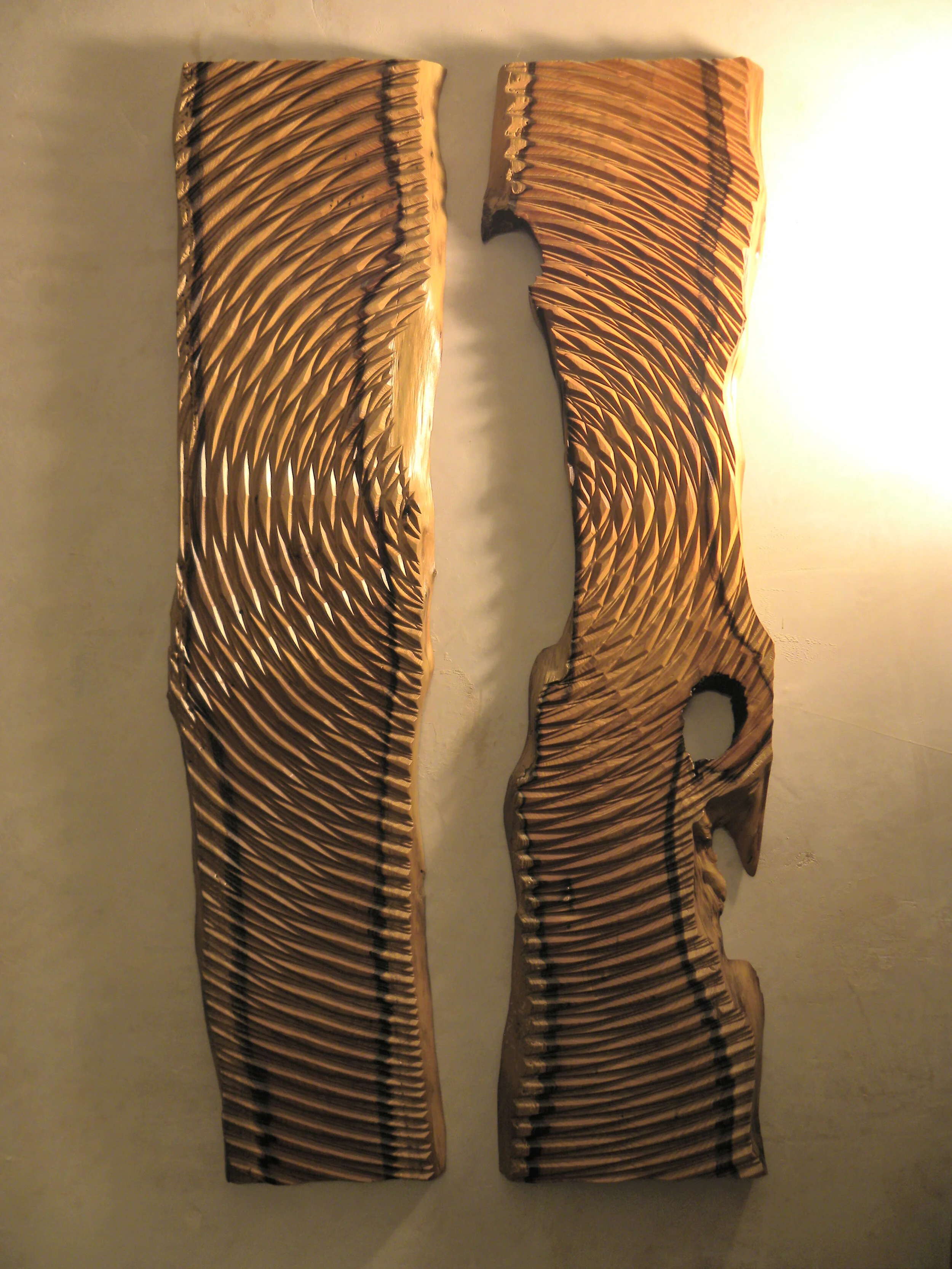 james crisp sculptor 'vortex ii' carved yew 2013 sold usa