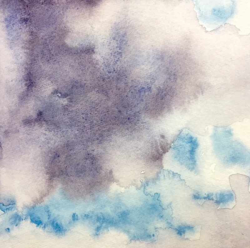 Skylight IV original watercolor, 2017 5 x 5 ", framed 11 x 11"