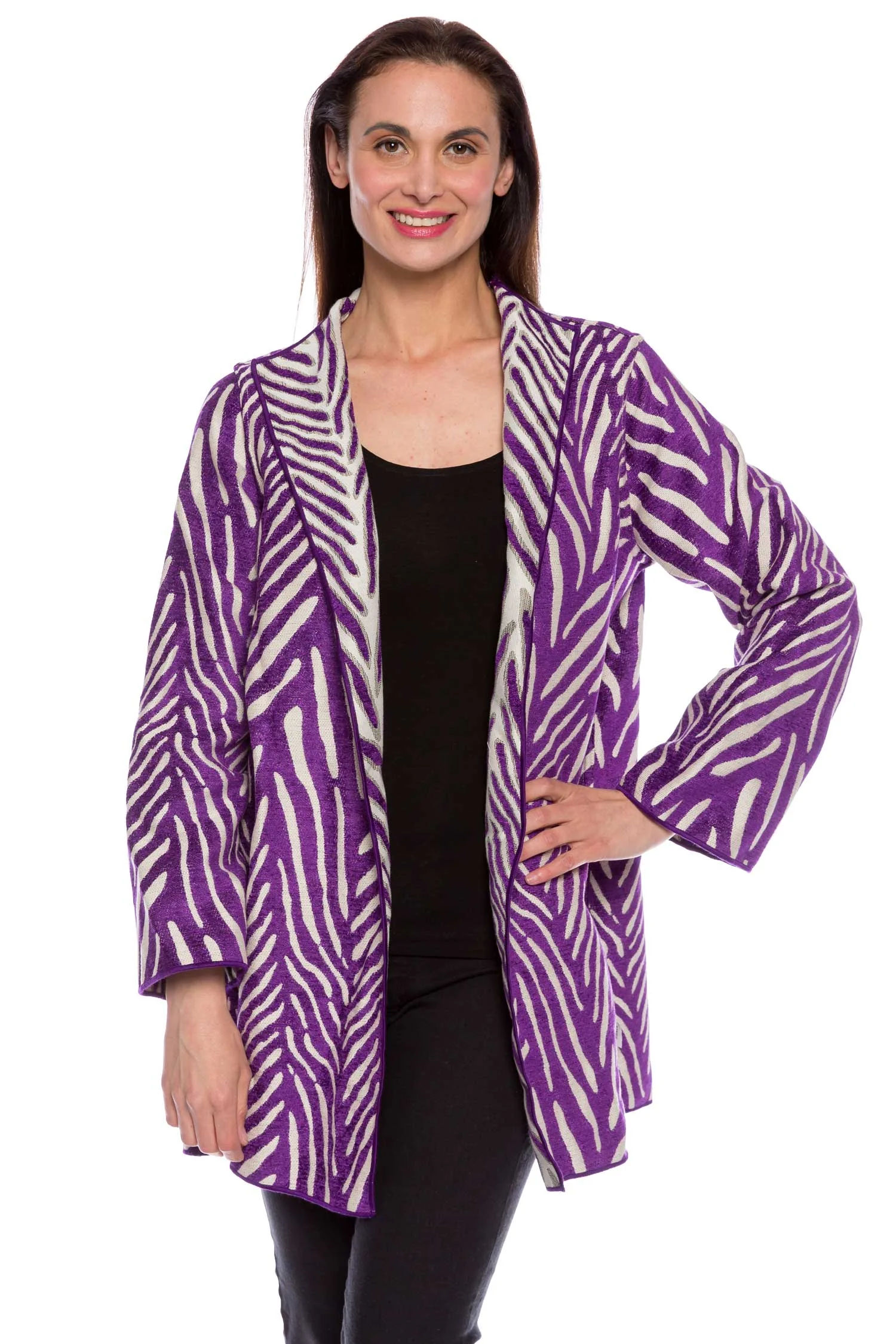 purple swing coat