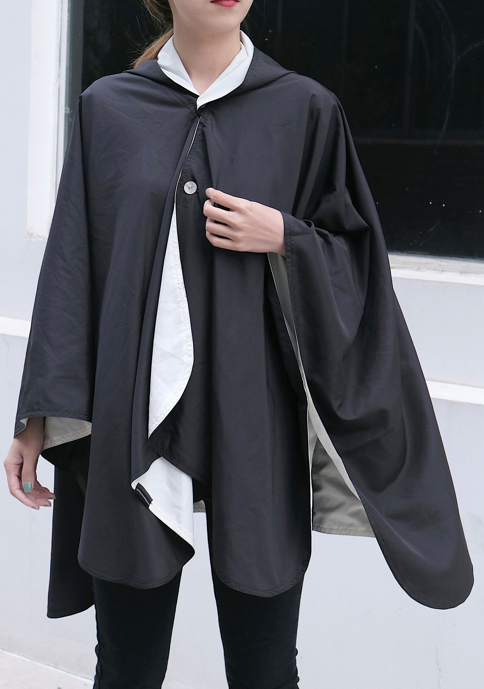 reversible cape coat