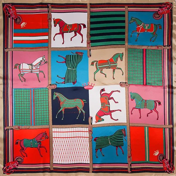 Red Trotting Horse Poly Scarf