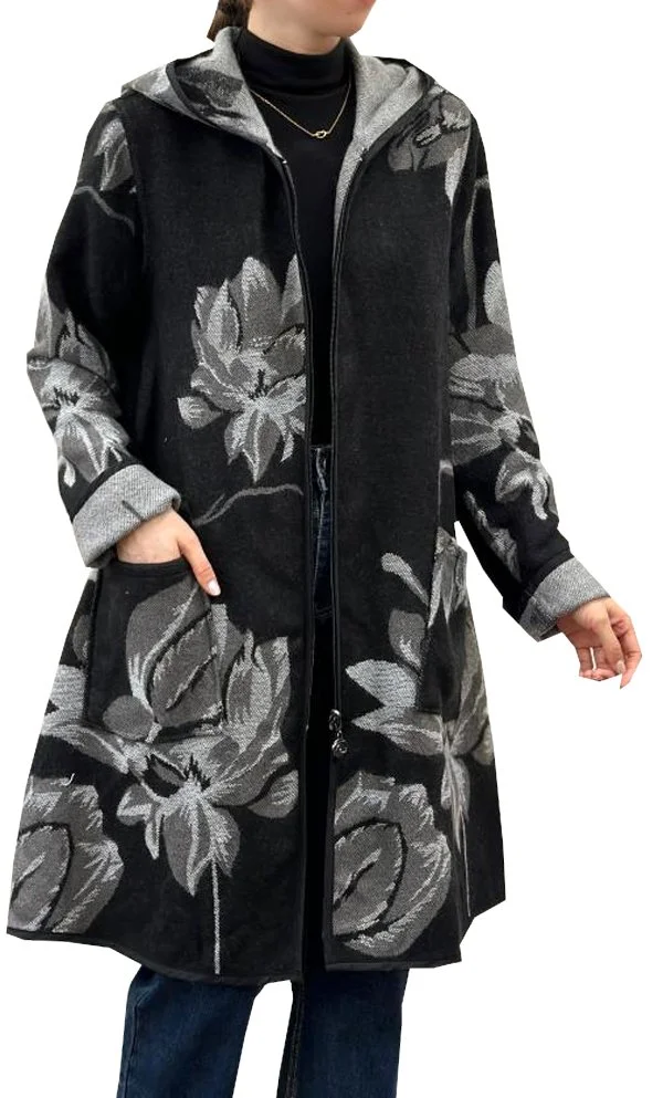 Winding River - Teal / Gray Reversible Coat – Swirl Collection: M main image 1