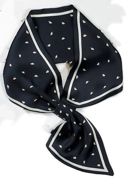 Black Leaves Loop Scarf